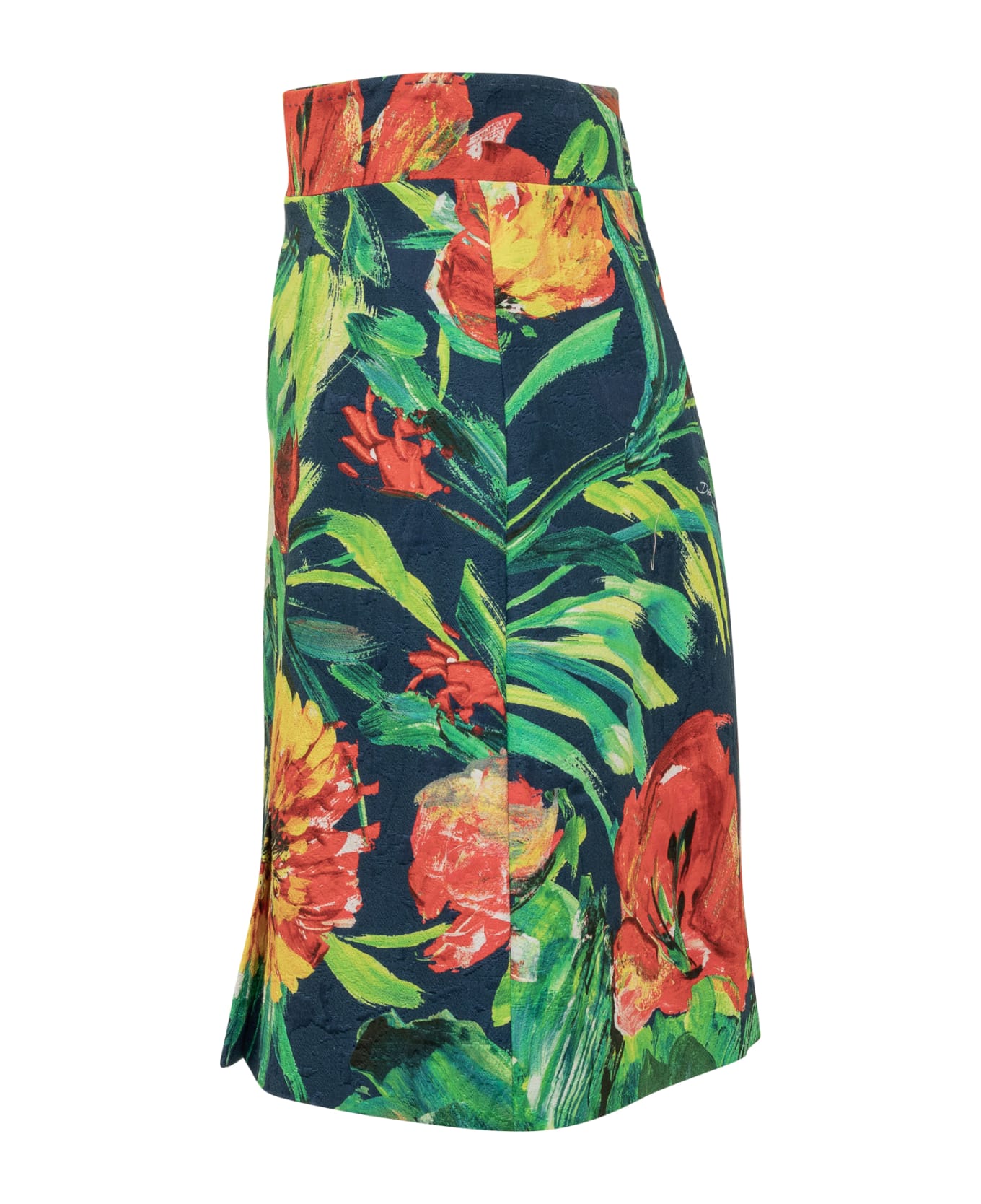 Dolce & Gabbana Bloom Brocade Miniskirt - BLOOM FDO BLU スカート