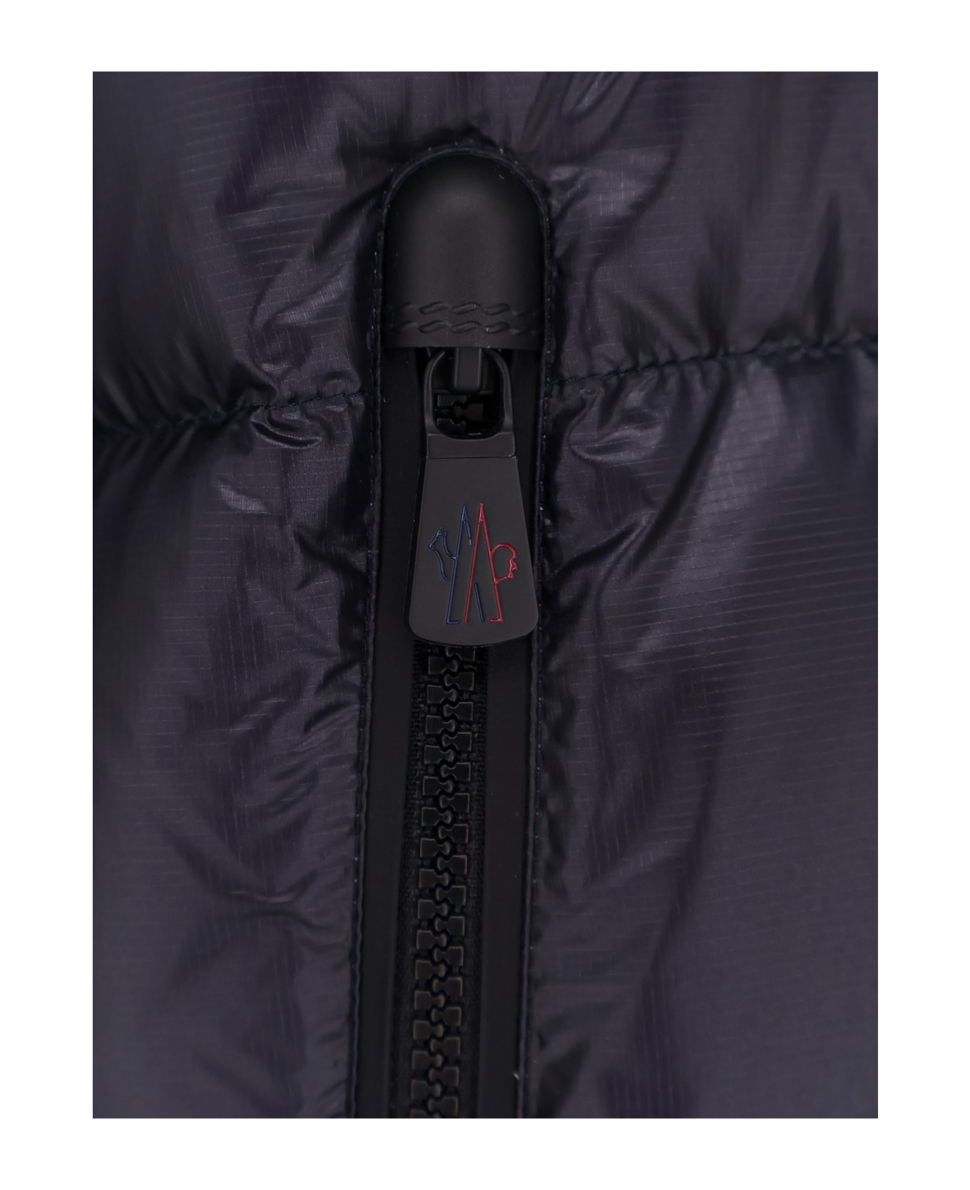 Moncler Grenoble Wool Blend Jacket With Logo Detail - Blue