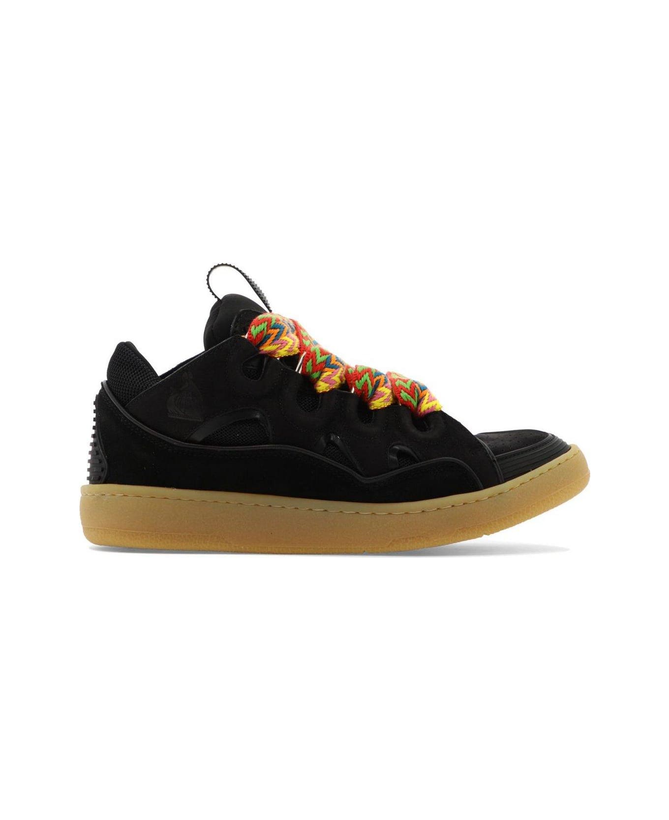 Lanvin Curb Panelled Lace-up Sneakers - Black スニーカー