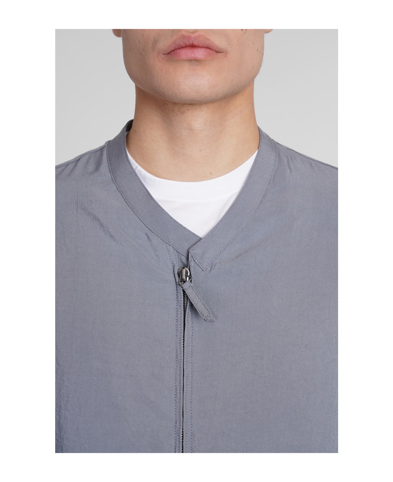 Giorgio Armani Casual Jacket In Grey Silk - grey
