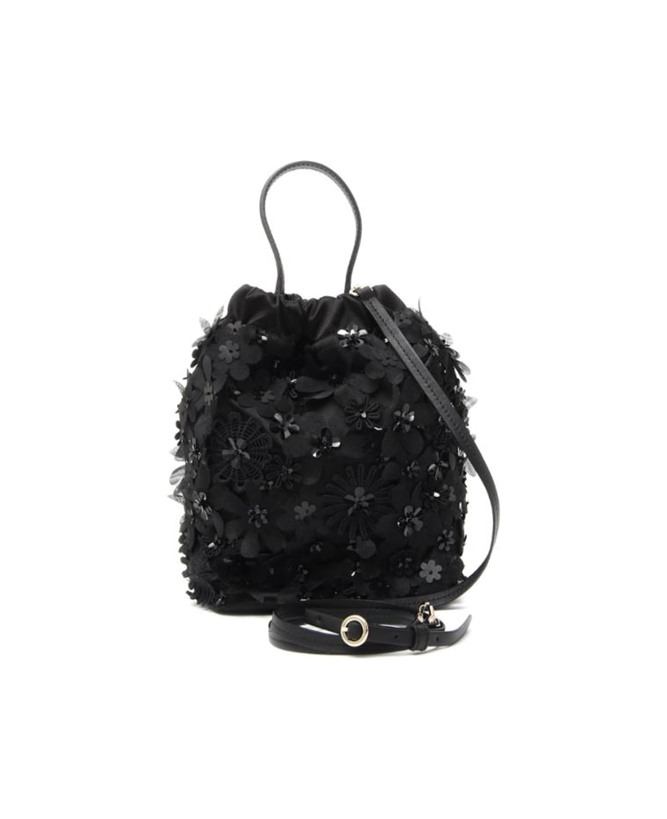 Max Mara Accessori Soiree2 Silk And Leather Bag - Black