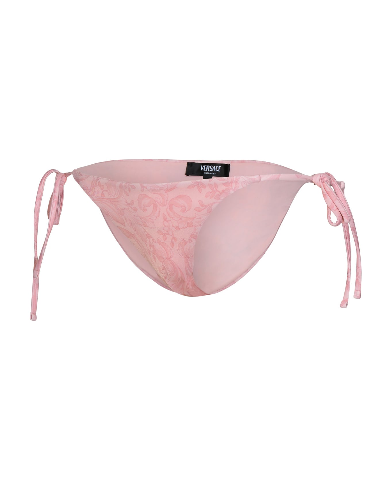 Versace 'barocco' Pink Polyester Blend Bikini Bottoms - Pink