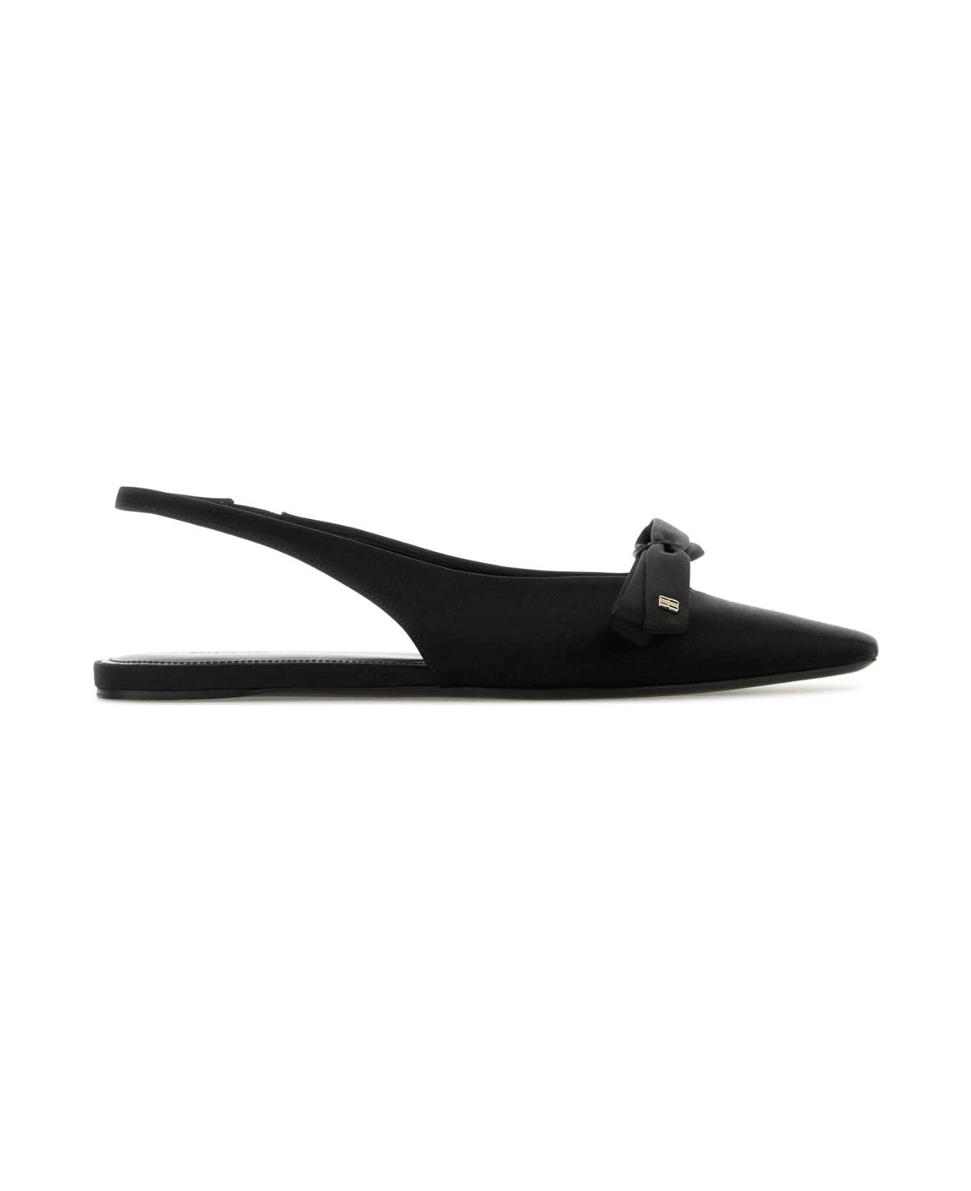 Balenciaga Black Satin Ballerinas - BLACK/GOLD