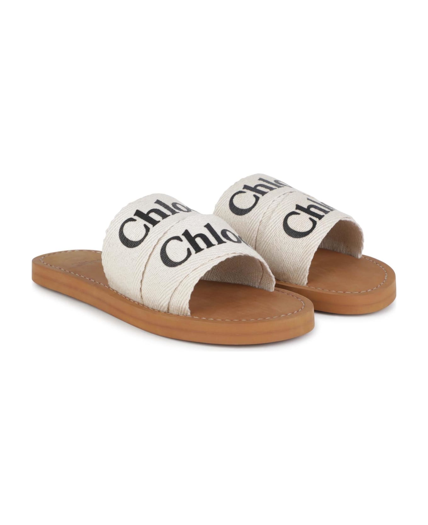 Chloé Sandals With Print - Bianco