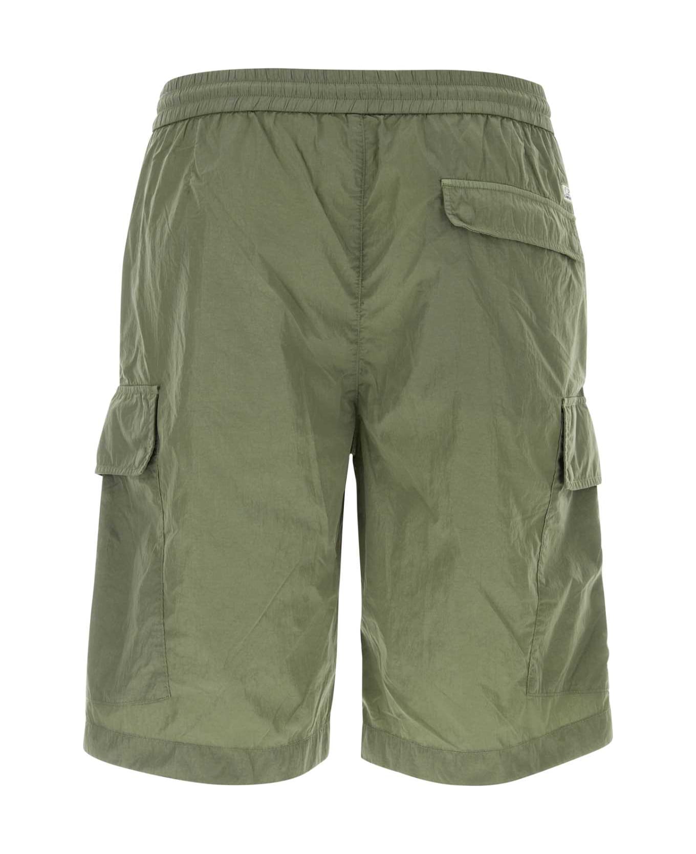 C.P. Company Sage Green Nylon Bermuda Shorts - AGAVEGREEN