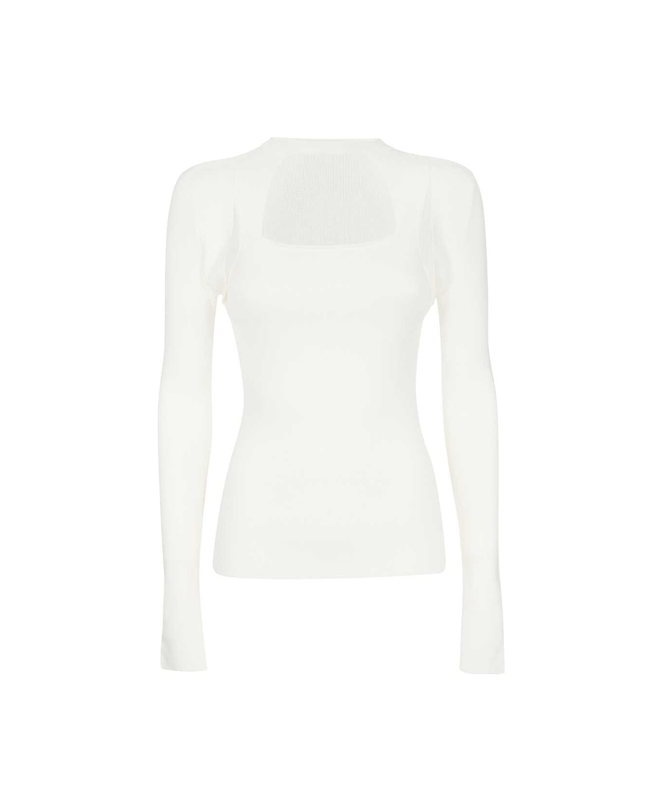 Dondup Knitted Viscosa-blend Top - White
