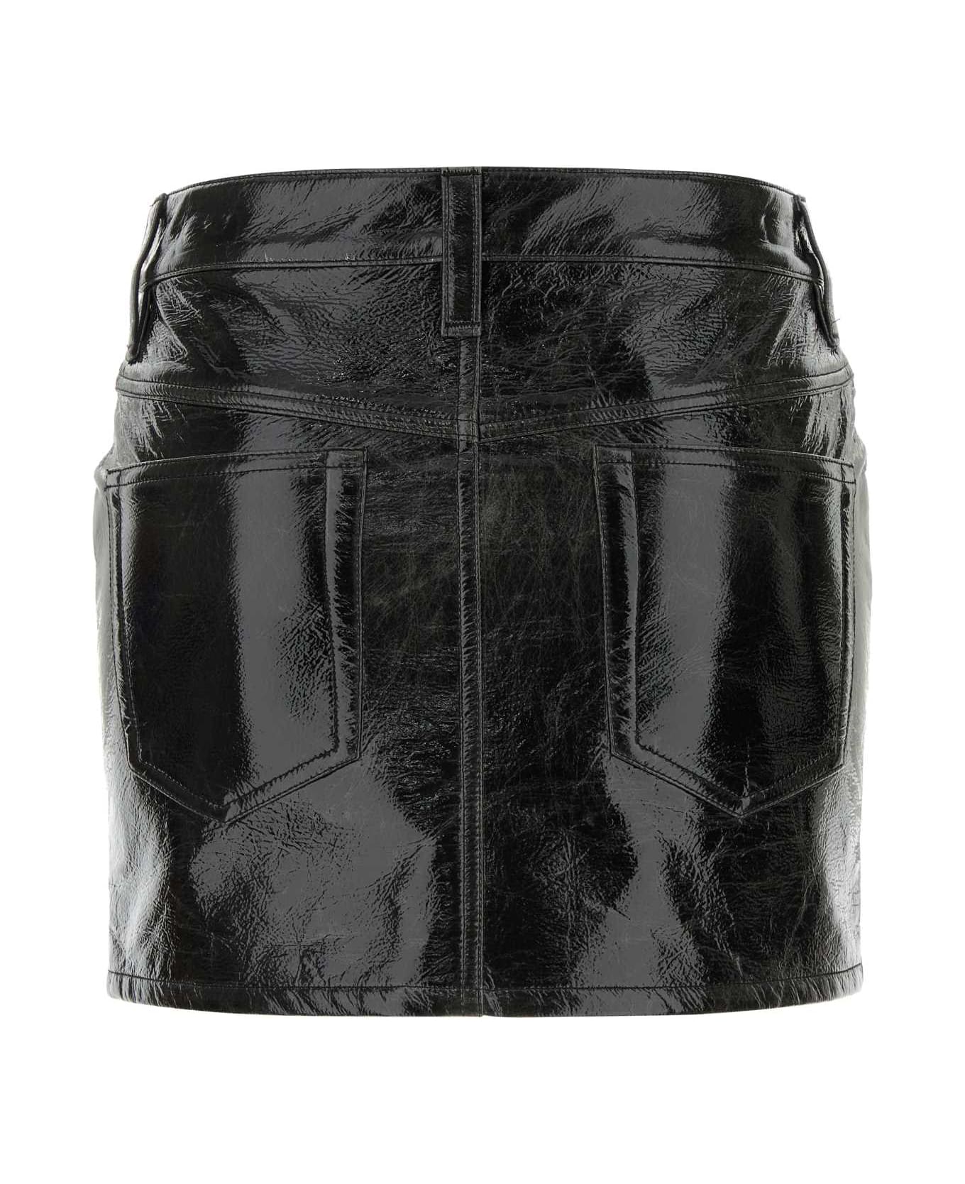 Isabel Marant Dark Grey Synthetic Leather Laviana Mini Skirt - 02VG