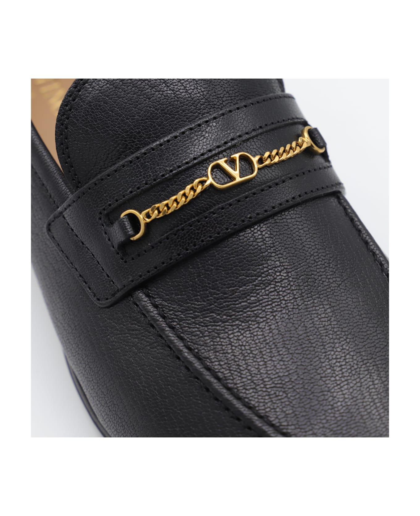 Valentino Garavani Black Leather Loafers - Black
