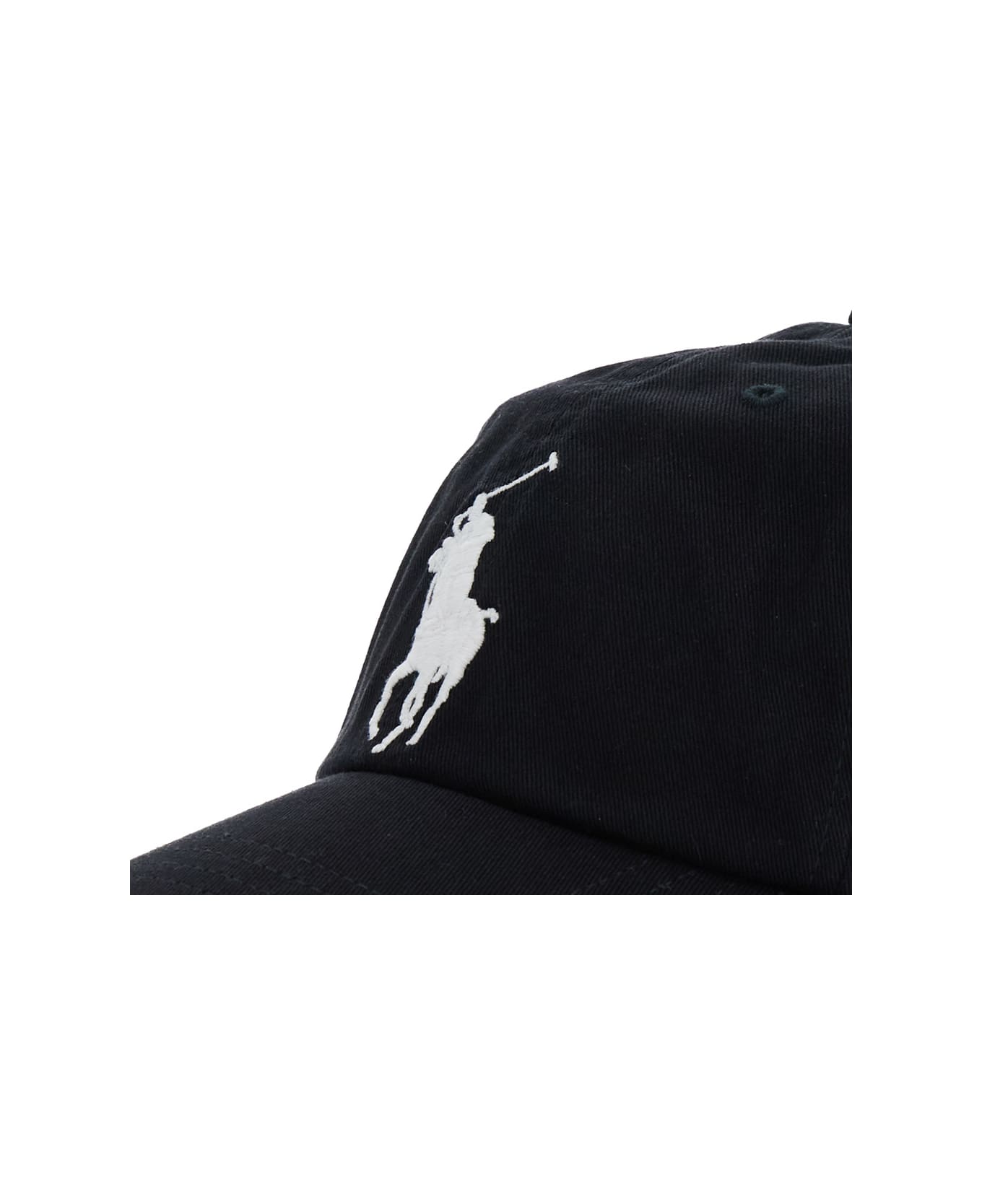 Polo Ralph Lauren Black Baseball Cap With Maxi Pony On The Front And Numerical Detail On The Side In Cotton Boy - Black