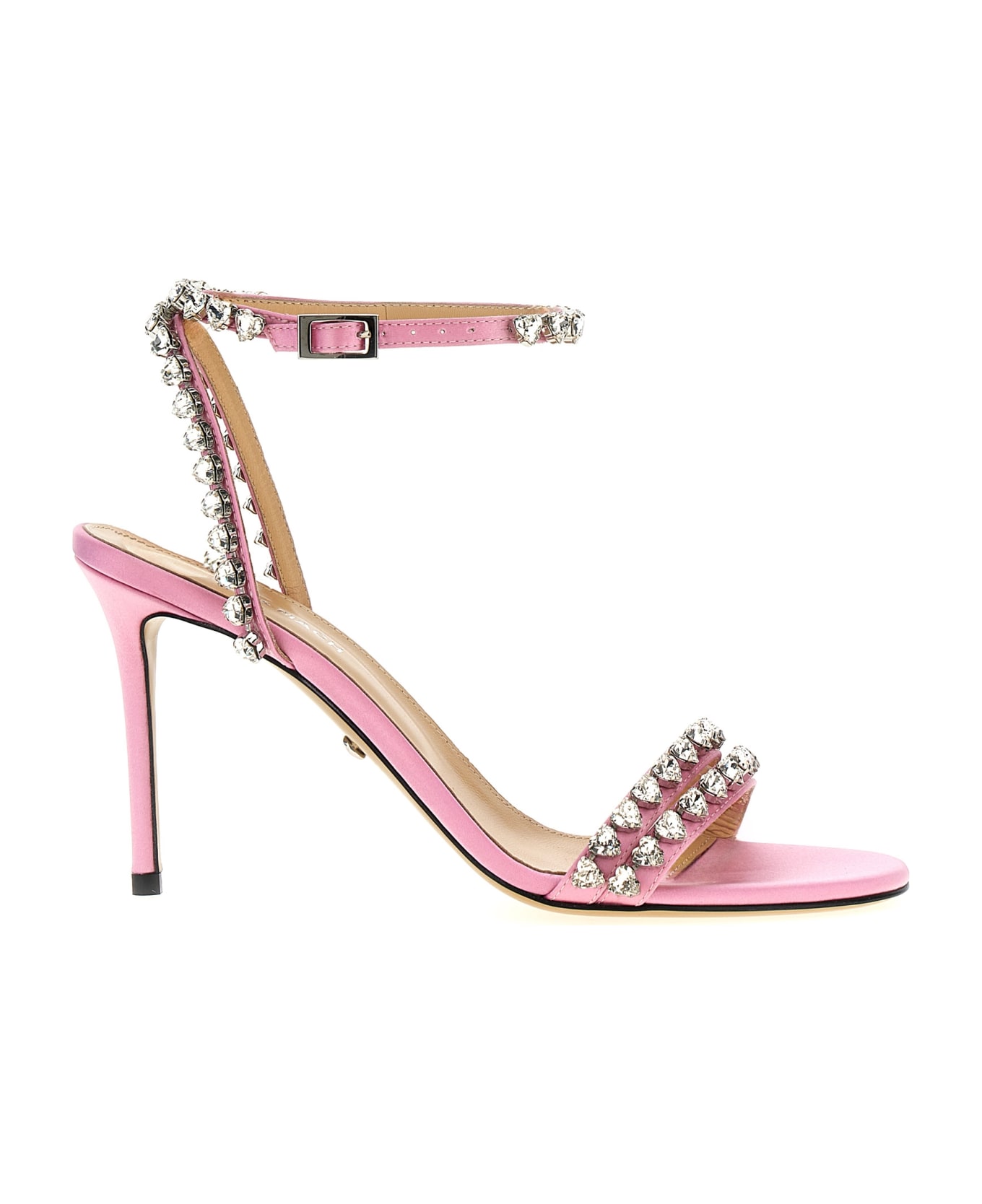 Mach & Mach 'audrey Crystal Round Toe Satin' Sandals - Pink