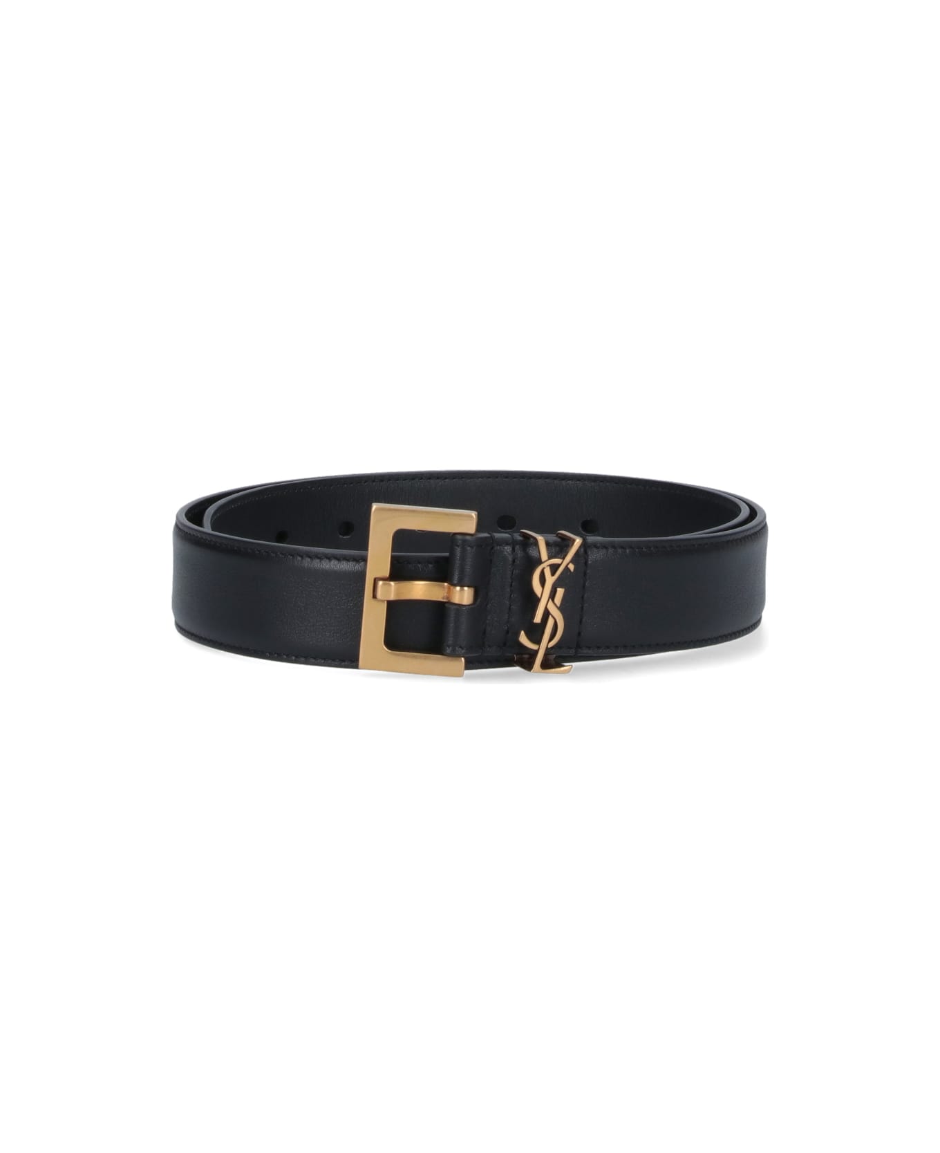 Saint Laurent Medium Cassandre Belt - BLACK
