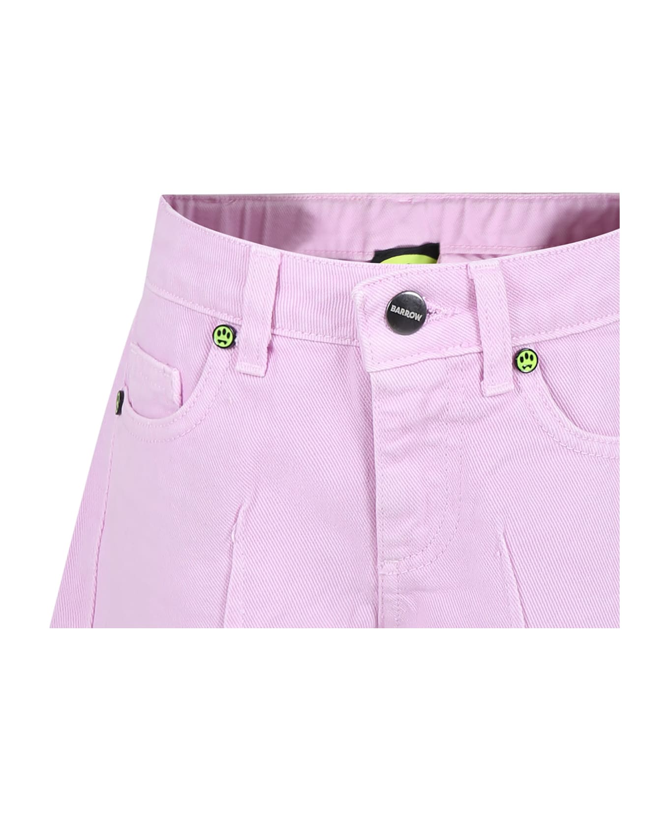 Barrow Pink Shorts For Girl With Smiley - Pink ボトムス