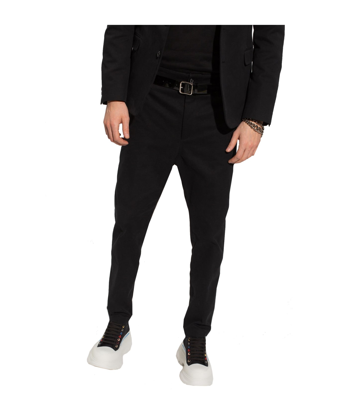 Alexander McQueen Pleat-front Trousers - Black スウェットパンツ