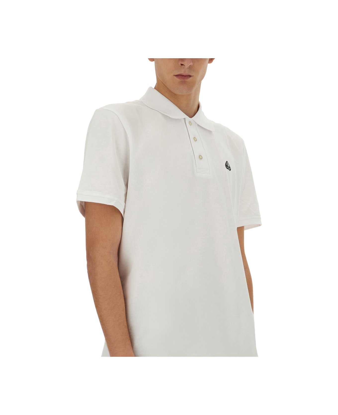 Moose Knuckles Polo In Pique. - WHITE