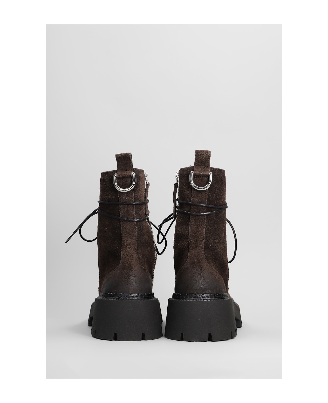 Vic Matié Rust 350 Combat Boots In Brown Suede - brown