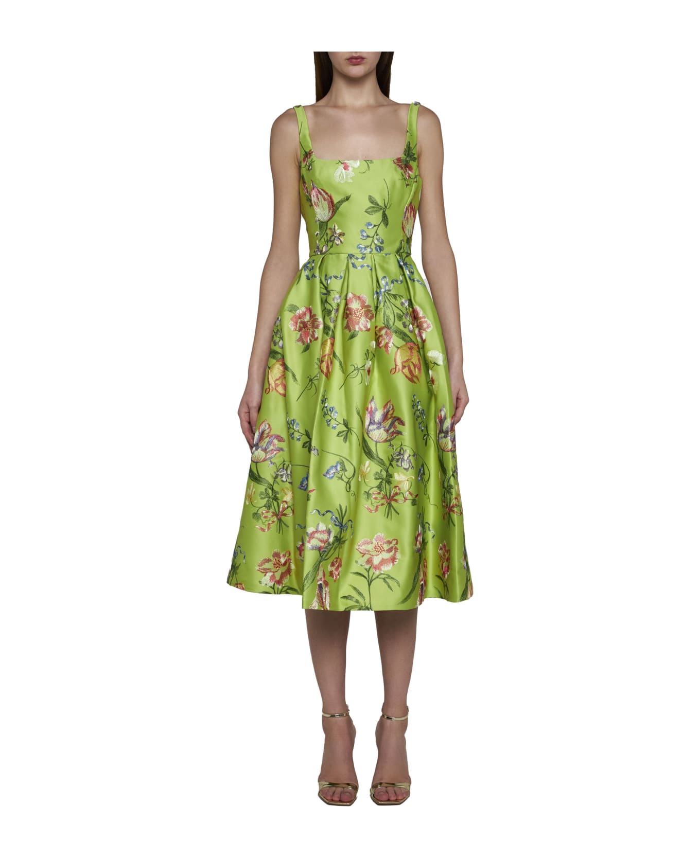 Marchesa Notte Dress - Spring green multi