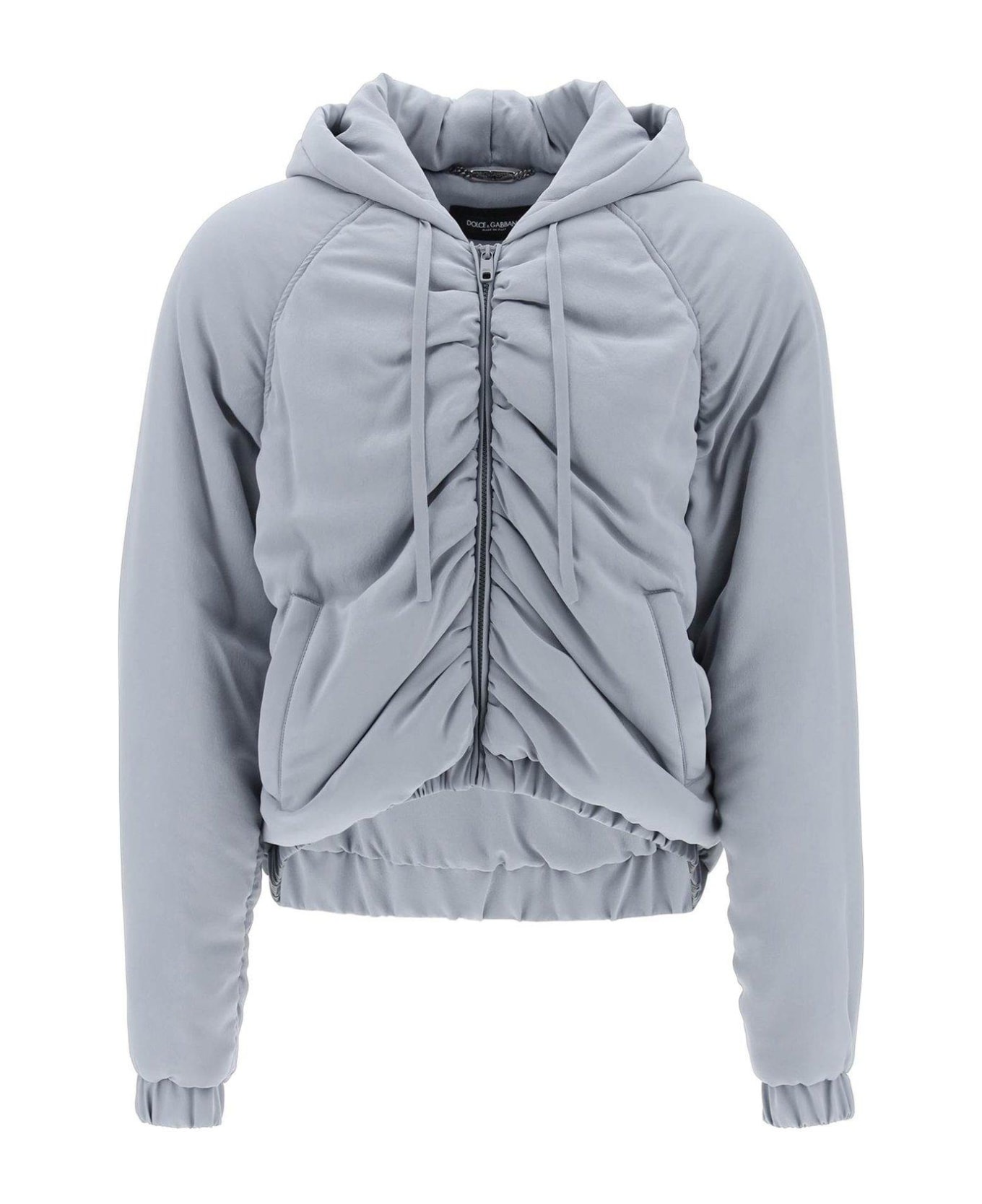Dolce & Gabbana Drawstring Hooded Jacket - GRIGIO CHIARO 6 (Grey)