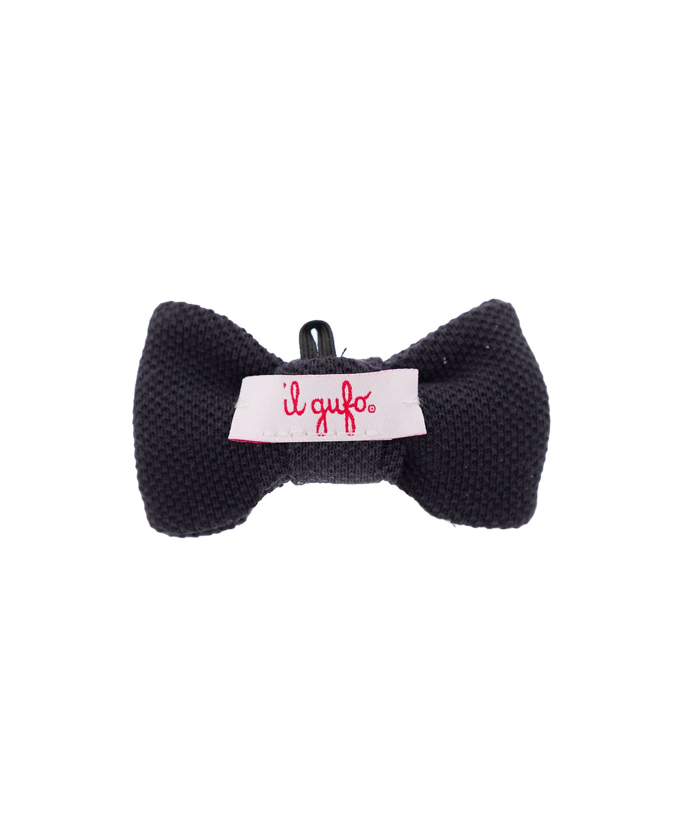 Il Gufo Black Pre-tied Bow Tie In Linen Baby - Blu アクセサリー＆ギフト
