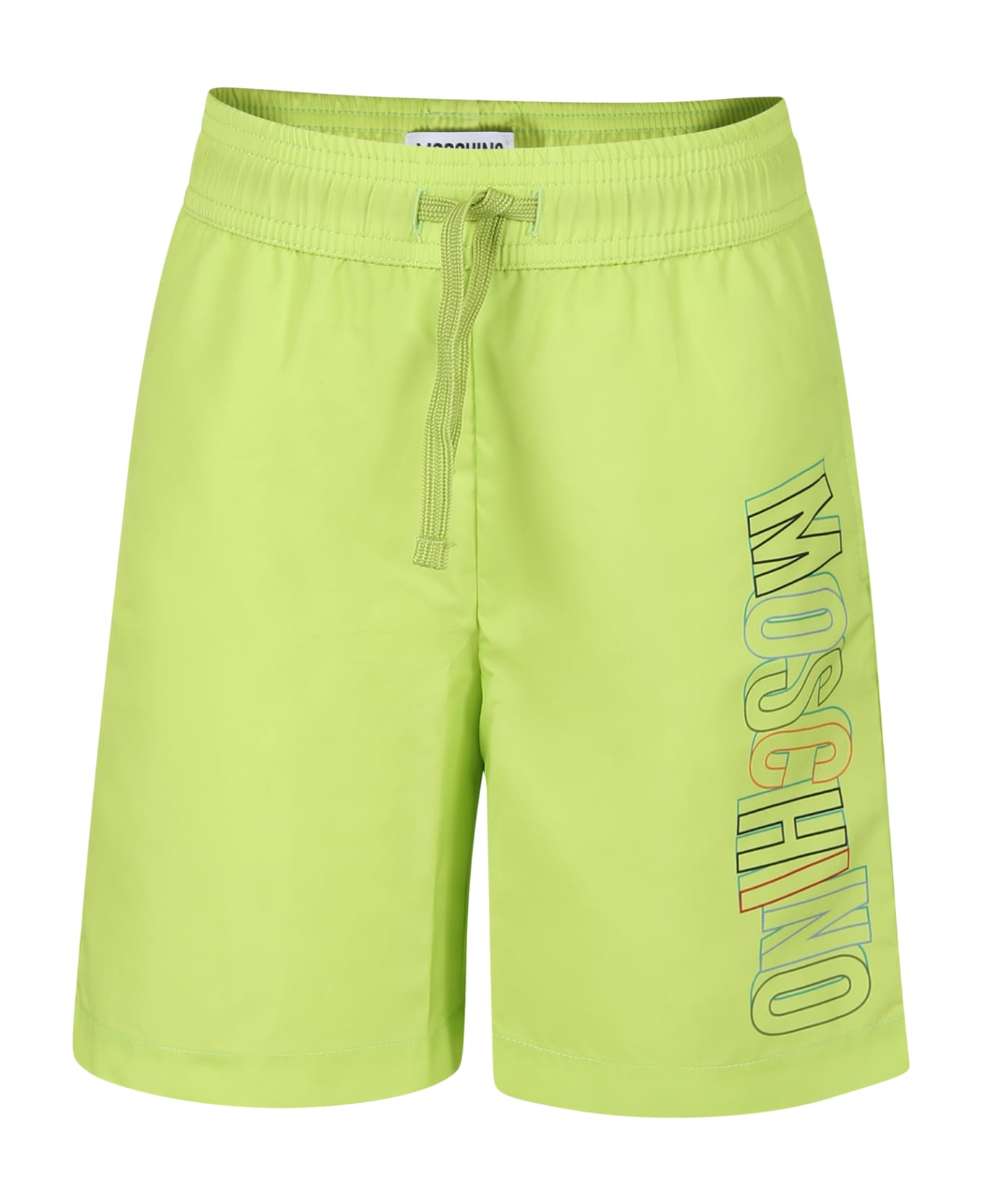 Moschino Yellow Swim Shorts For Boy With Logo - Yellow