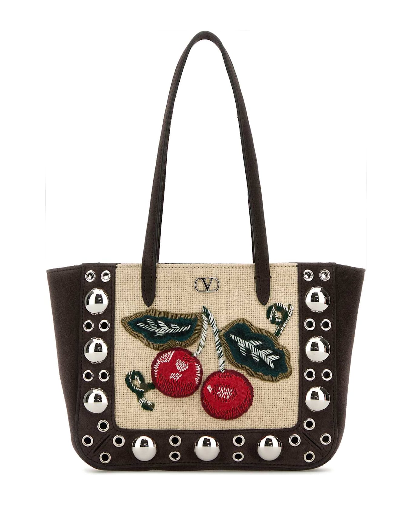 Valentino Garavani Brown Suede Mini Nellcã´te Handbag - NATURALEMULTICOLORTESTADIMORO