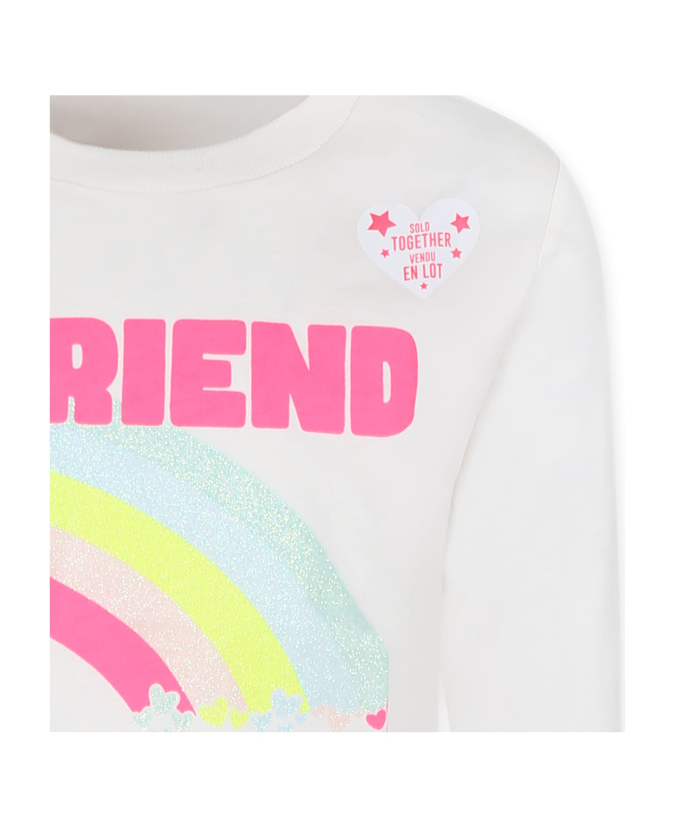 Billieblush Ivory T-shirt Set For Girl With Raibow - Ivory