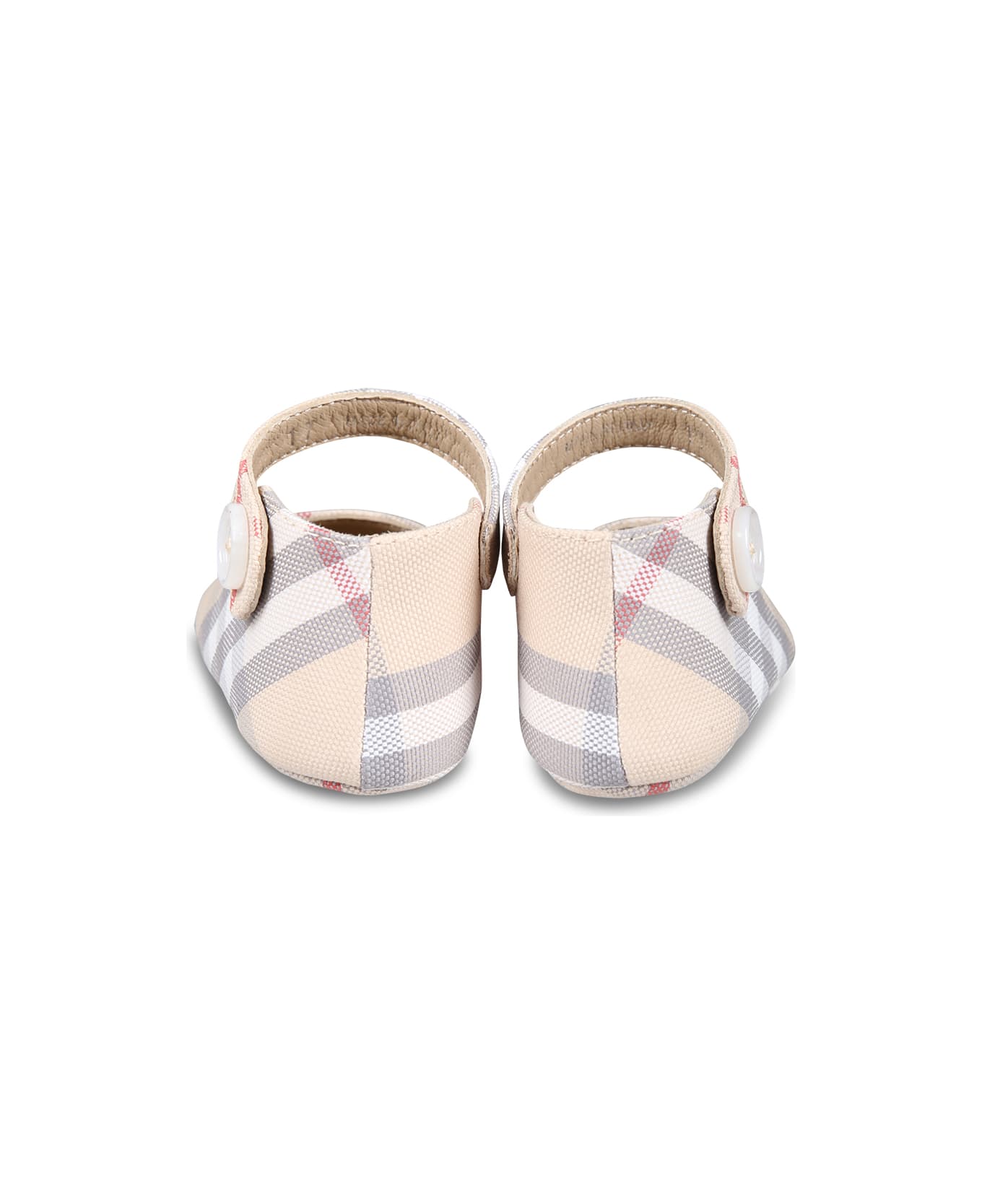 Burberry Beige Mary Jane Ballet Flats For Baby Girl Vintage Check - Beige