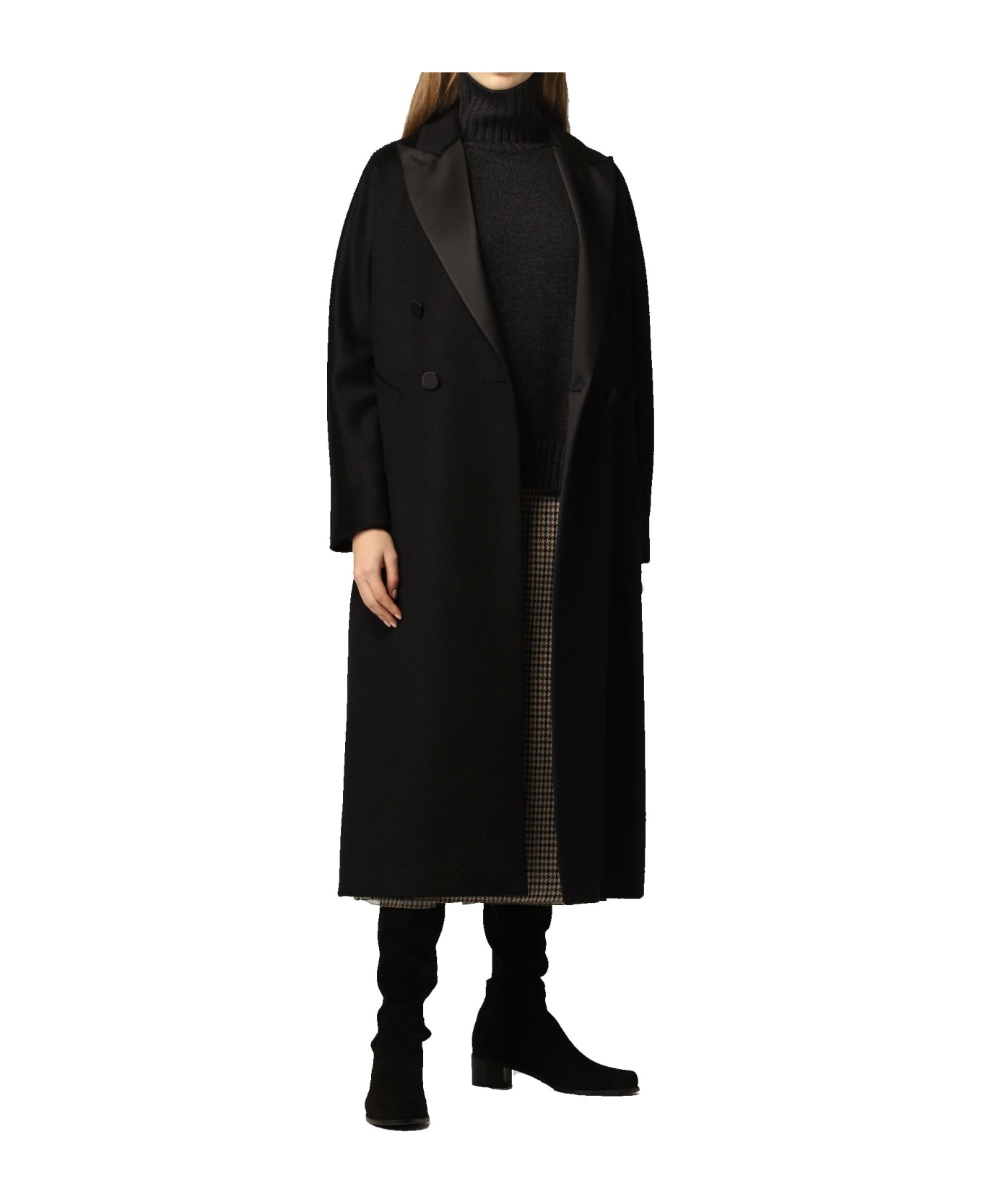 Max Mara Crisma Wool Coat - Black