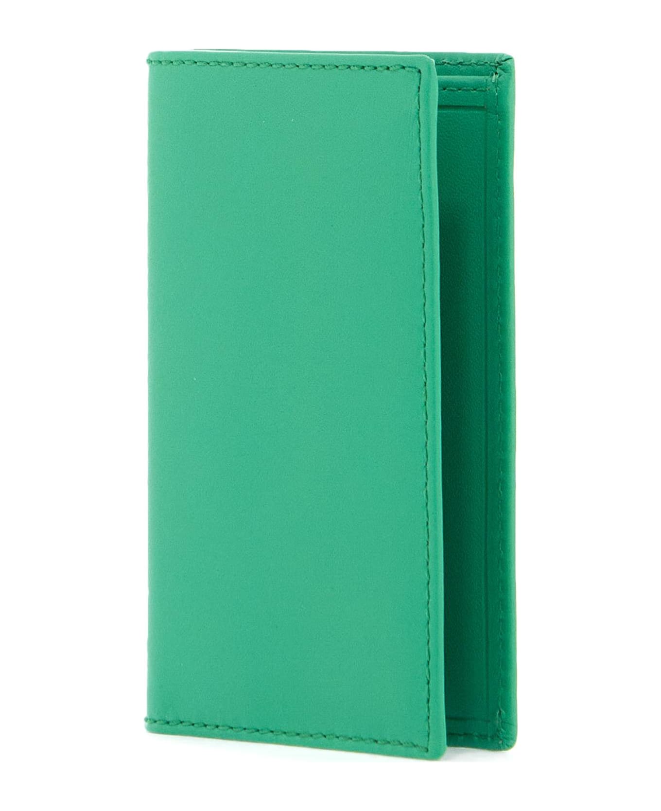 Comme des Garçons Wallet Leather Compact Wallet - GREEN (Green)