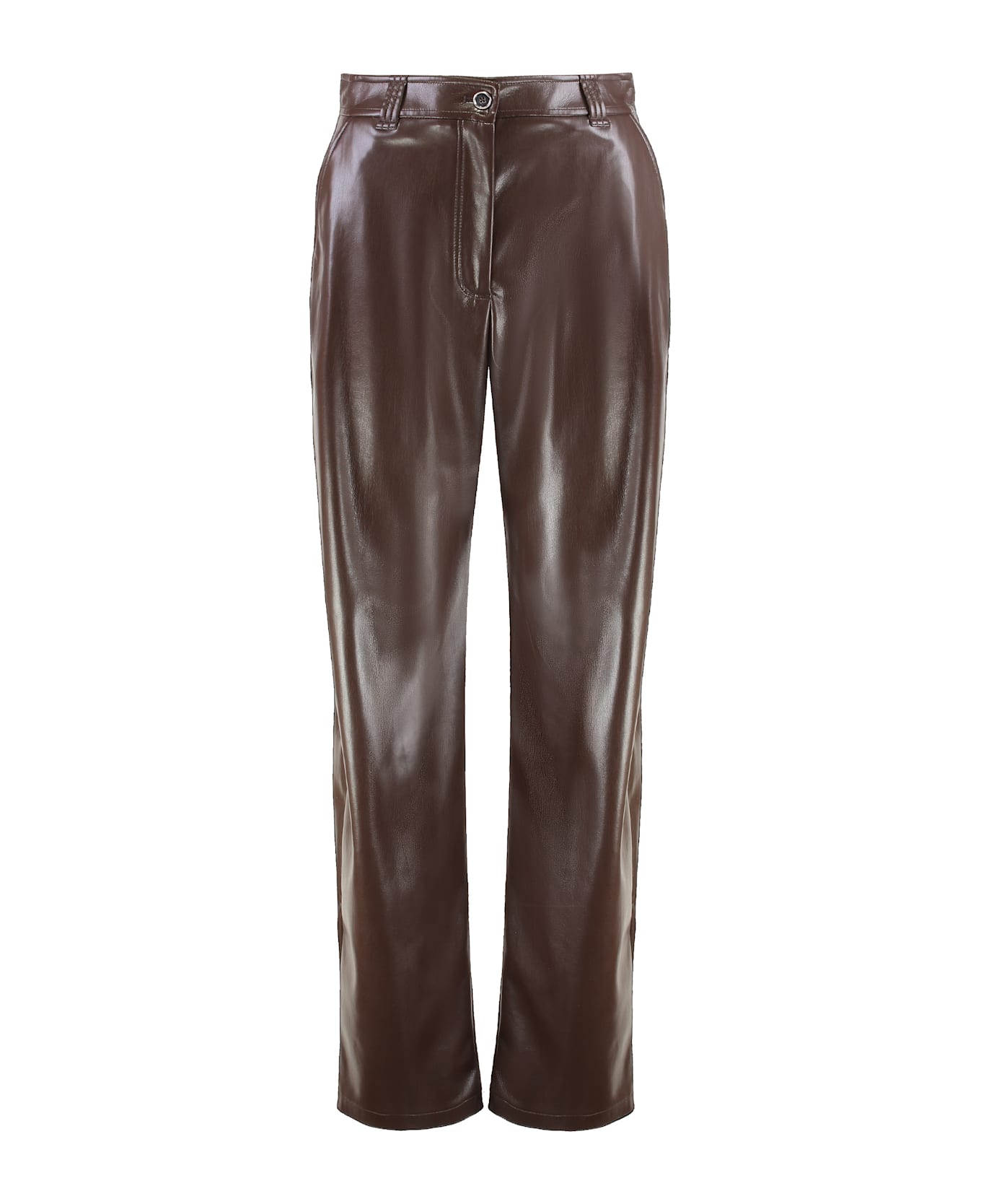 Pinko Balloon Pants Leather Effect - brown