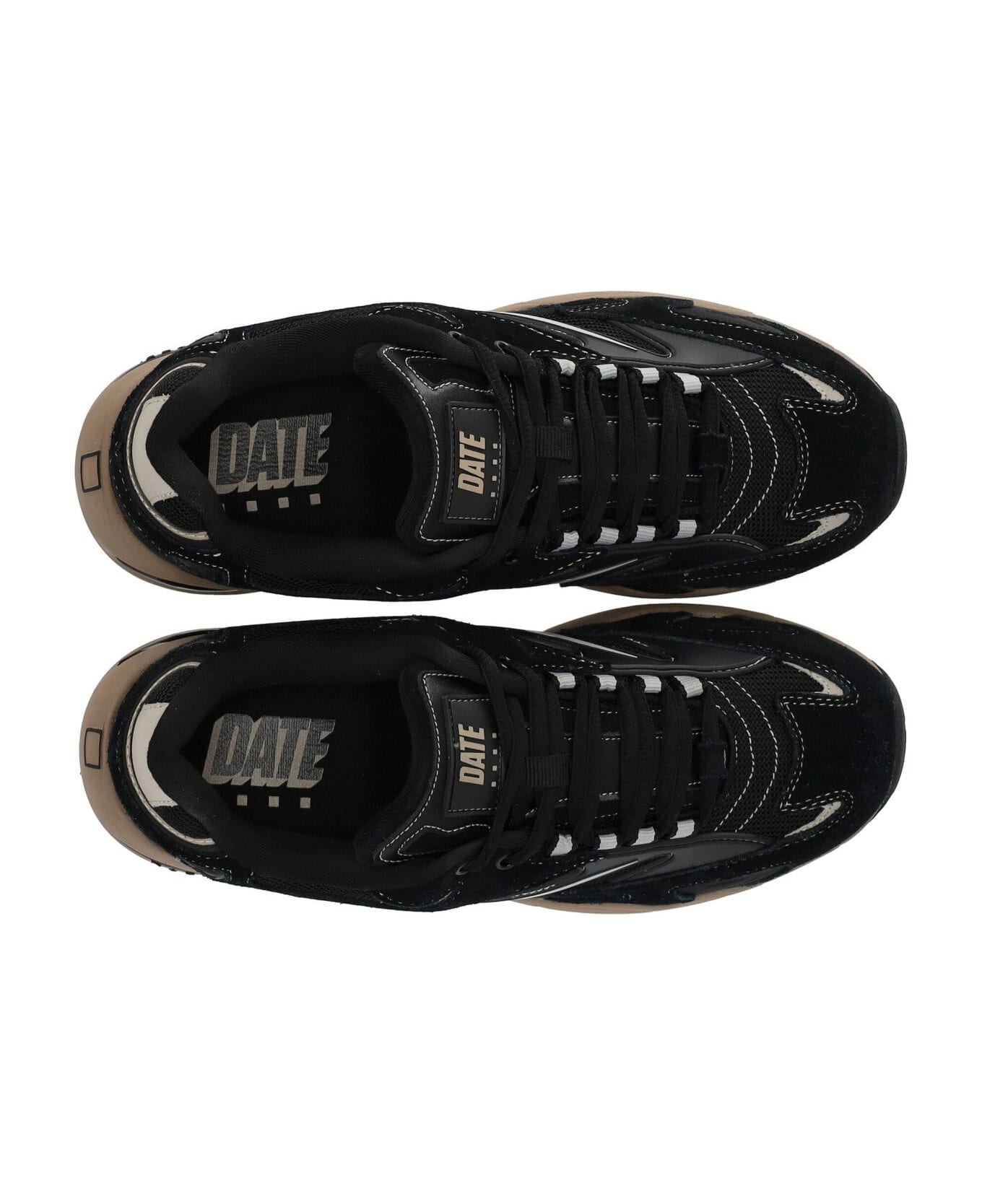 D.A.T.E. Sn 23 Collection Sneakers In Black Suede And Fabric - Nero