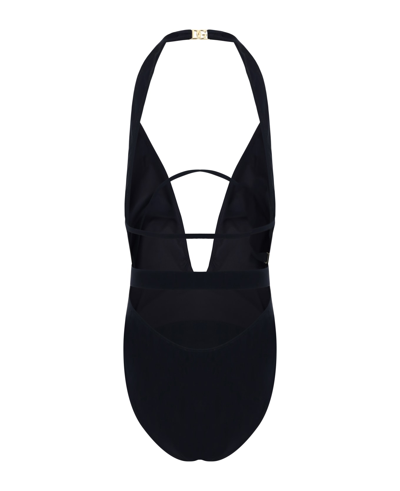 Dolce 
Gabbana Black Polyester Blend One-piece Swimsuit - Nero