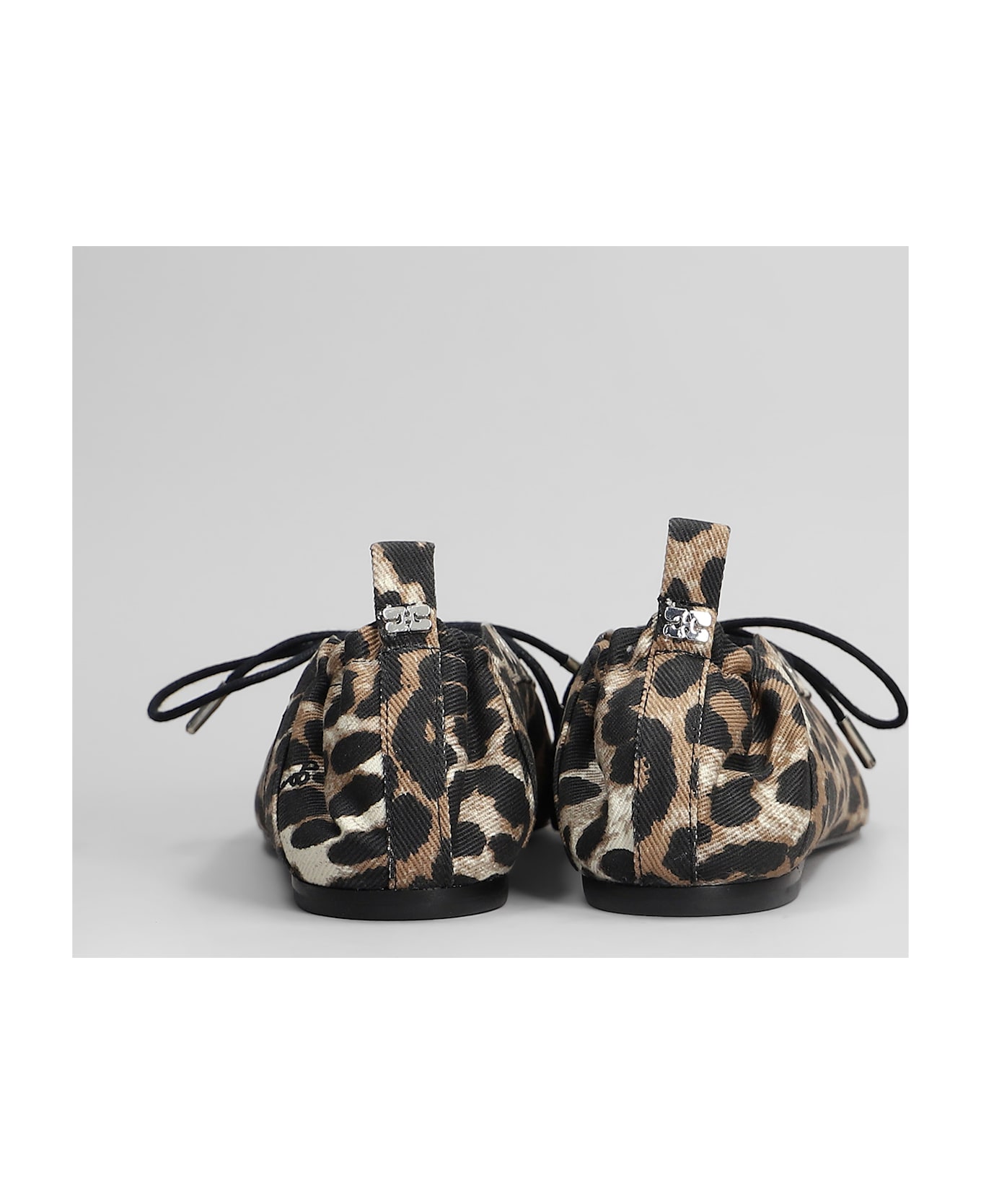 Ganni Ballet Flats In Animalier Cotton - Animalier