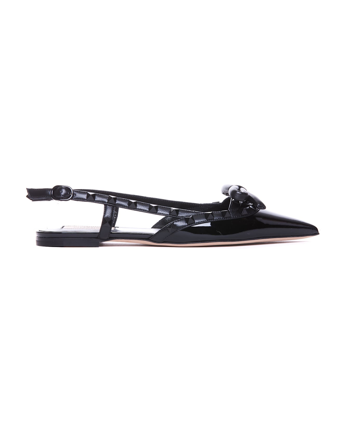 Valentino Garavani Rockstud Bow Slingback Ballets - Black