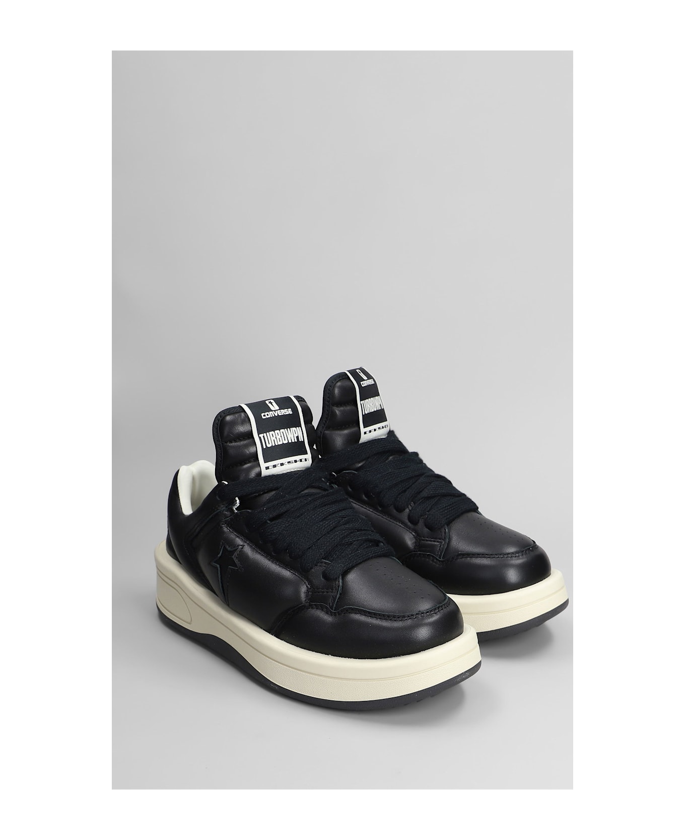 DRKSHDW Turbowpn Ox Sneakers In Black Leather - black