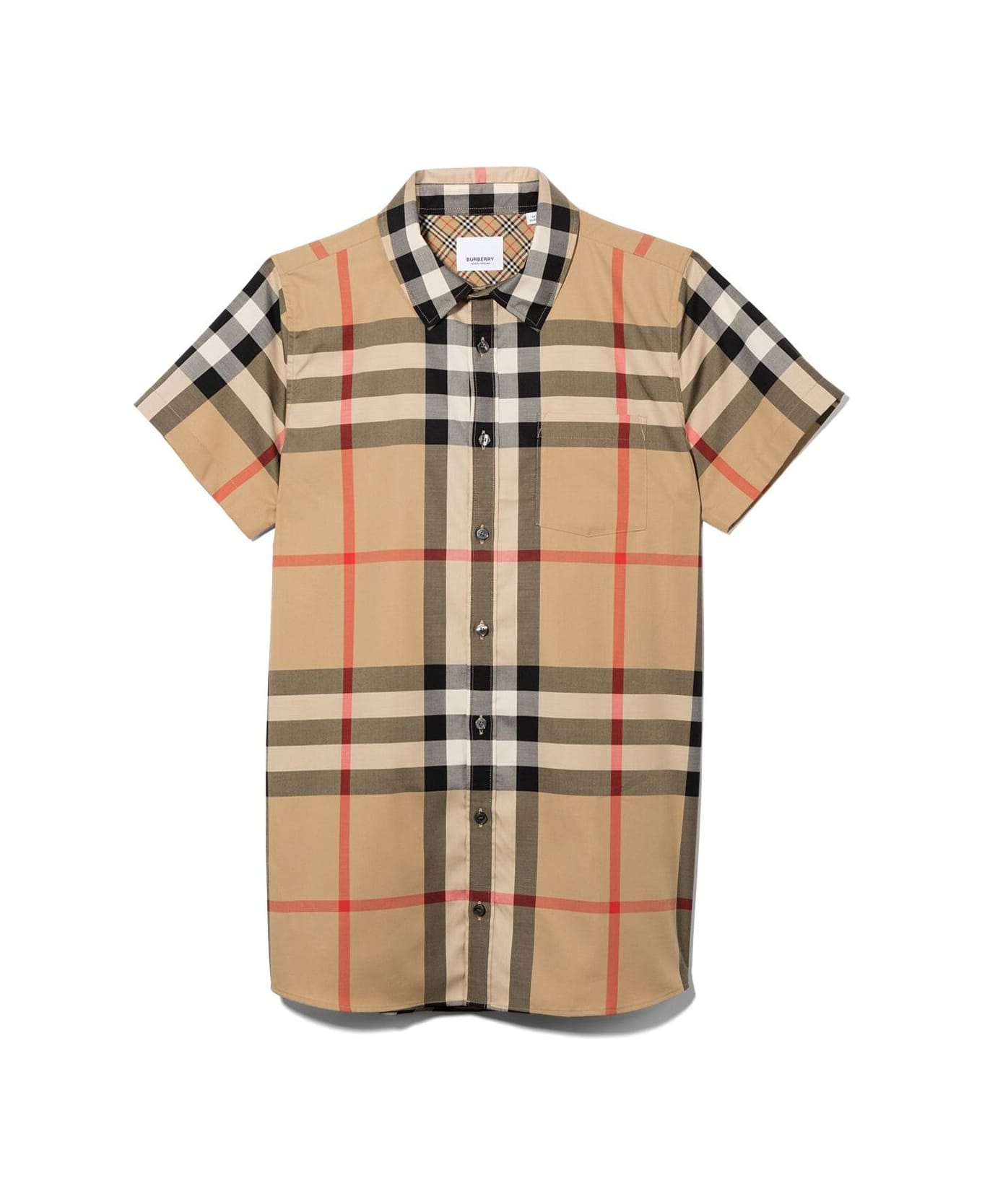 Burberry Vintage Check Cotton Shirt Boy - Beige