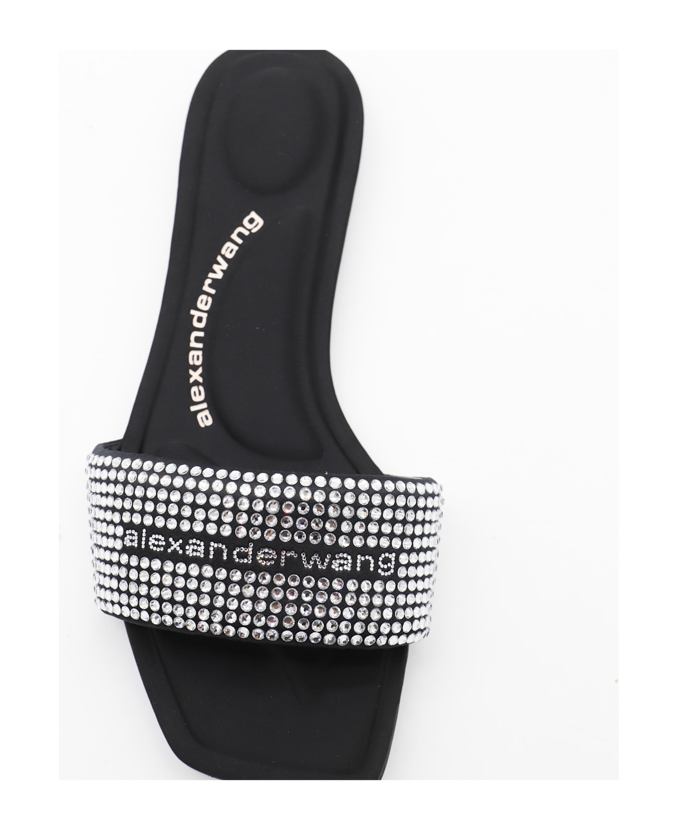 Alexander Wang Black And Silver Leather Sandals - BLACKSILVER