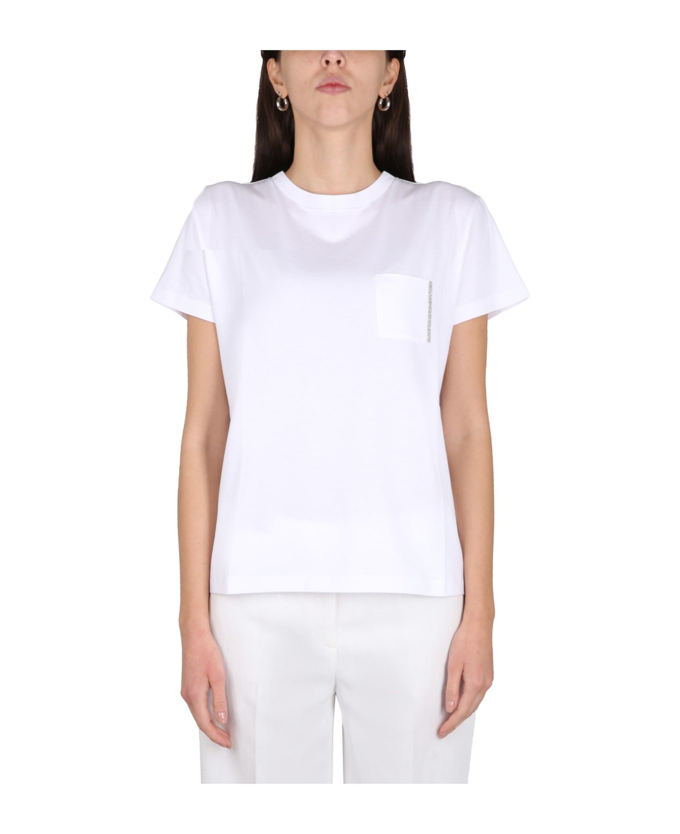 Fabiana Filippi T-shirt With Shining Detail - Bianco