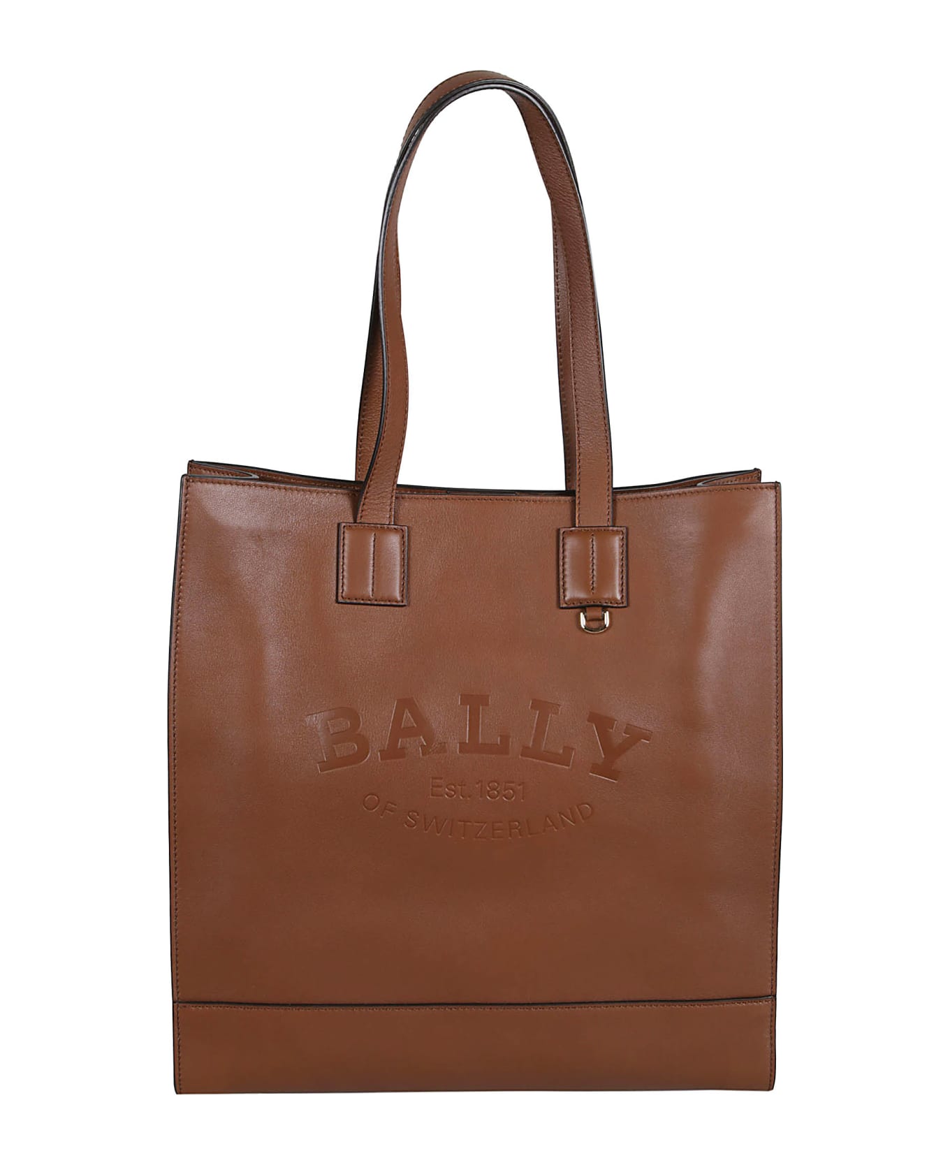 Bally Logo Engraved Tote - Cuoio トートバッグ