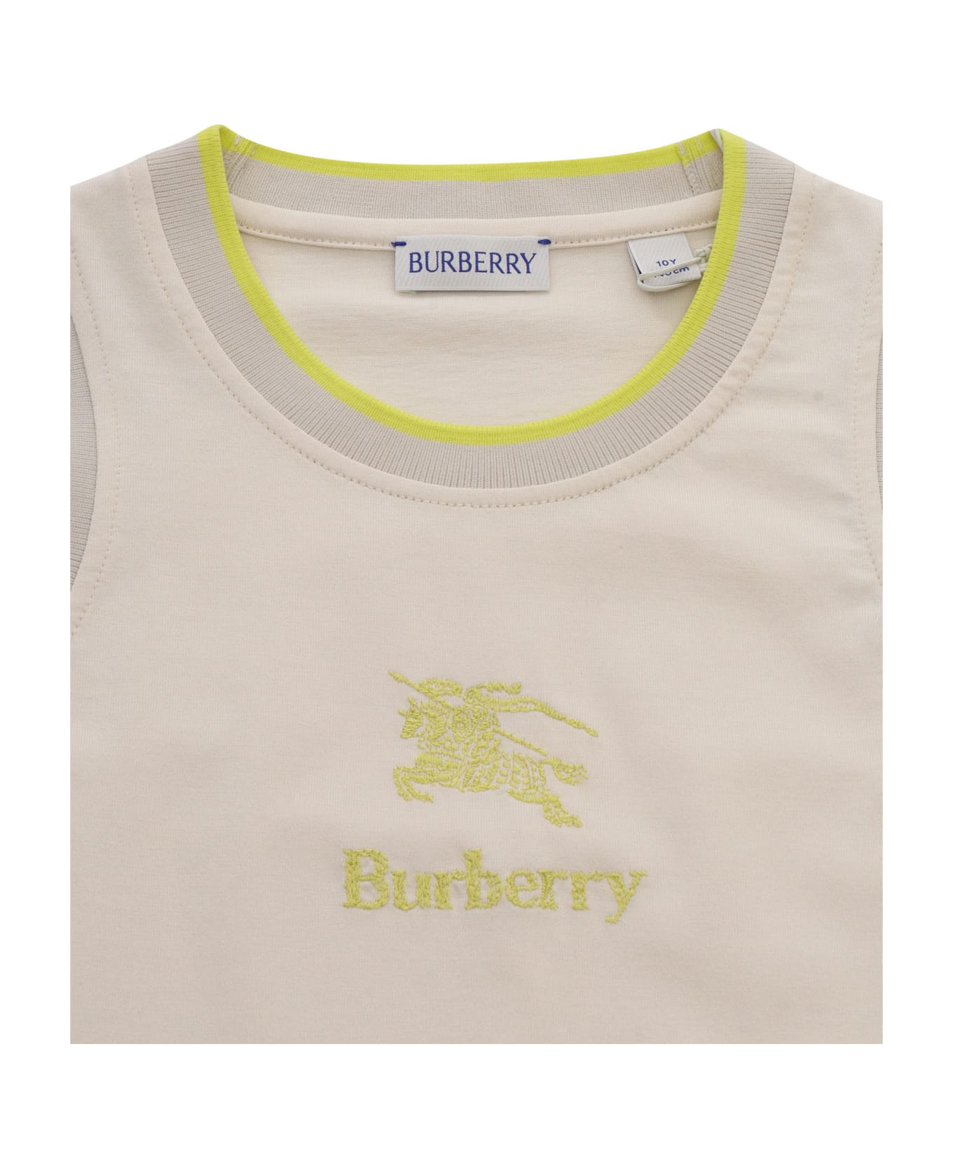 Burberry Tank Top With Logo - WHITE