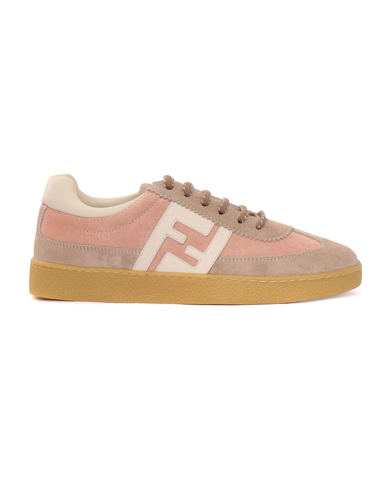 Fendi Nappa Mix Sneakers - BEIGE