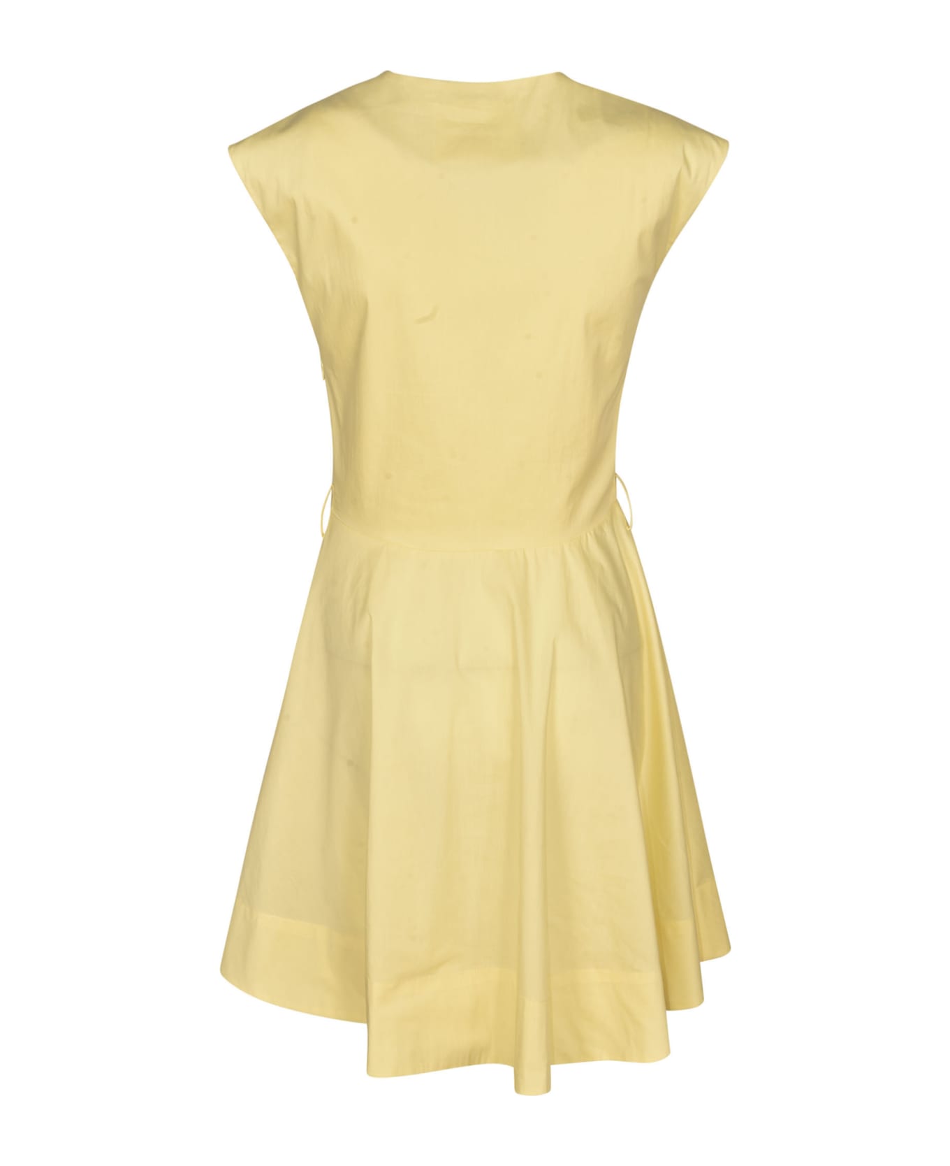 Blugirl V-neck Sleeveless Flare Dress - Yellow
