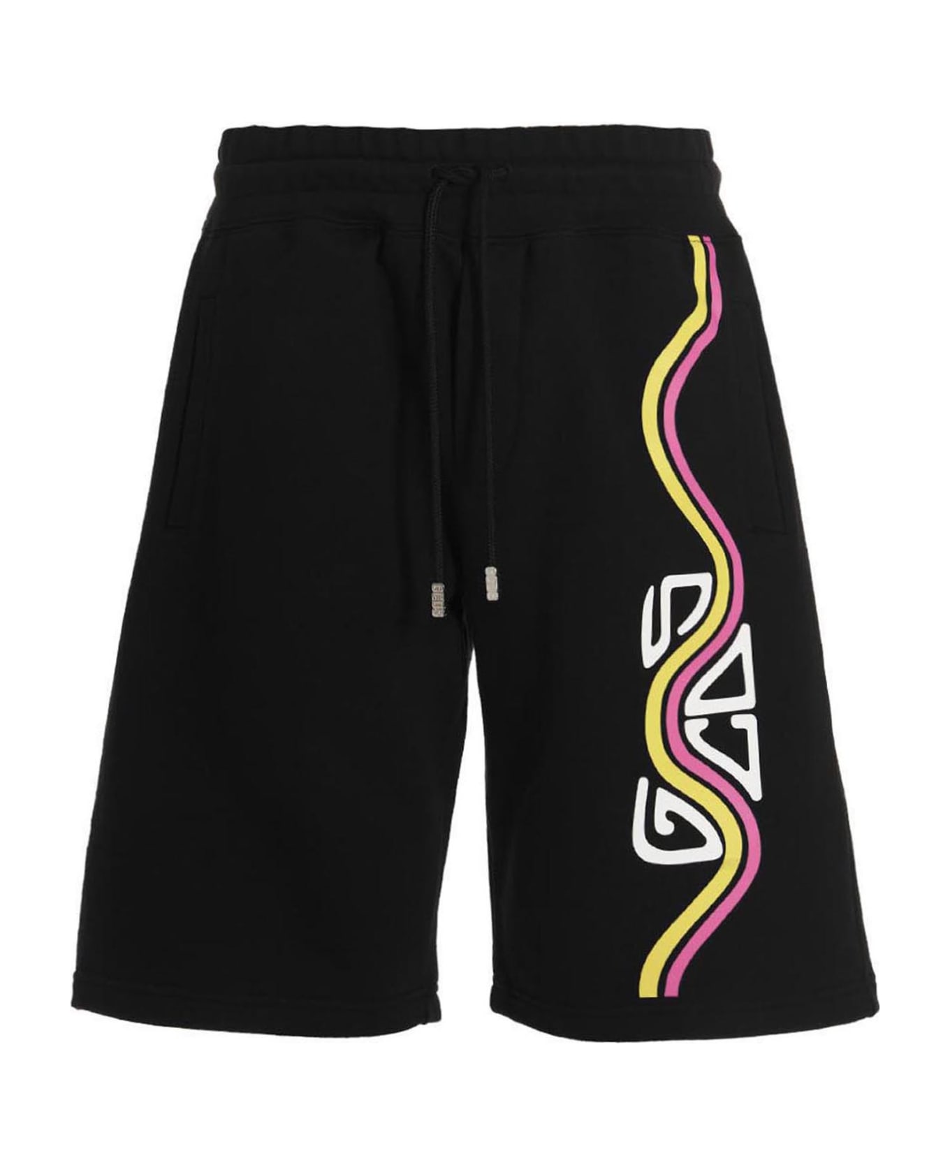 GCDS Waved Logo' Bermuda Shorts - Black  
