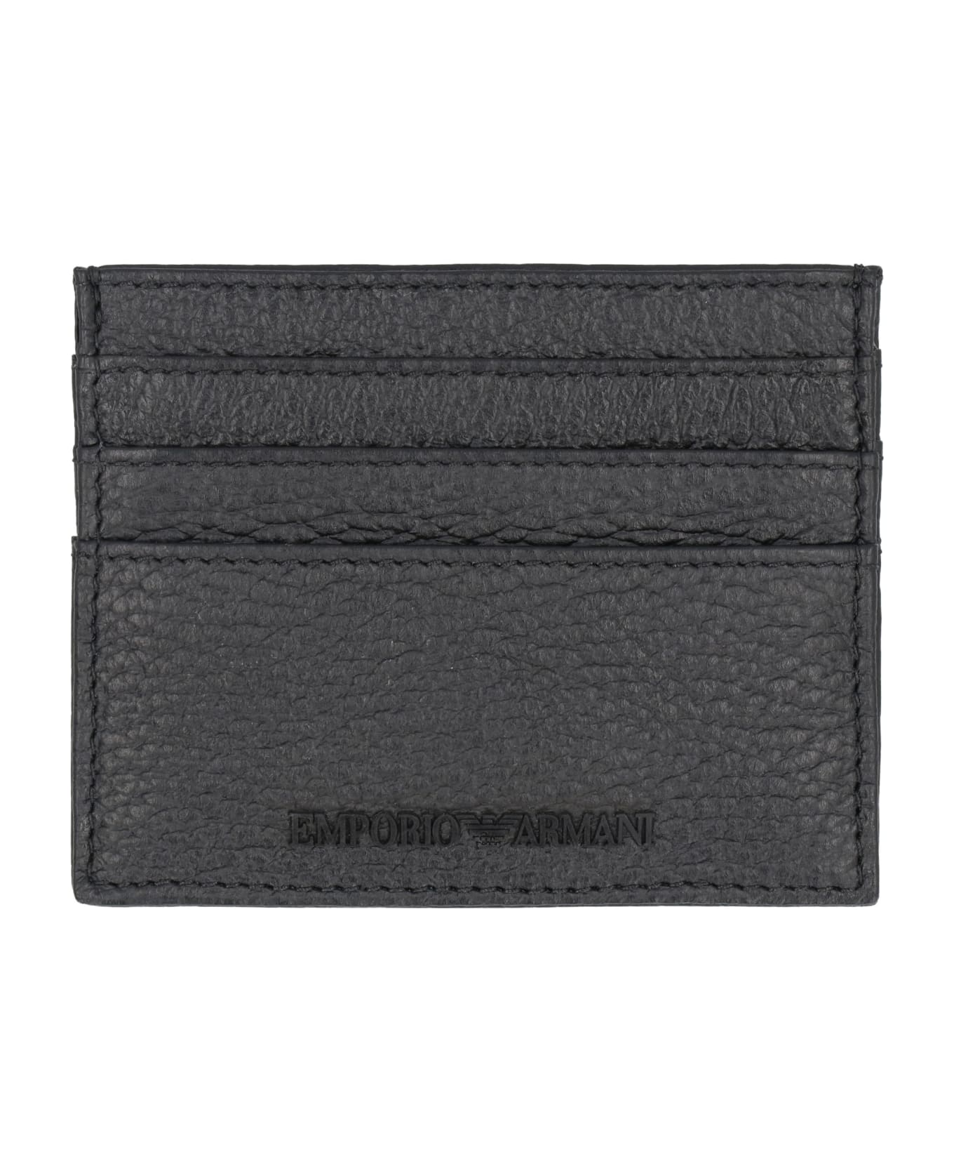 Emporio Armani Leather Card Holder - black