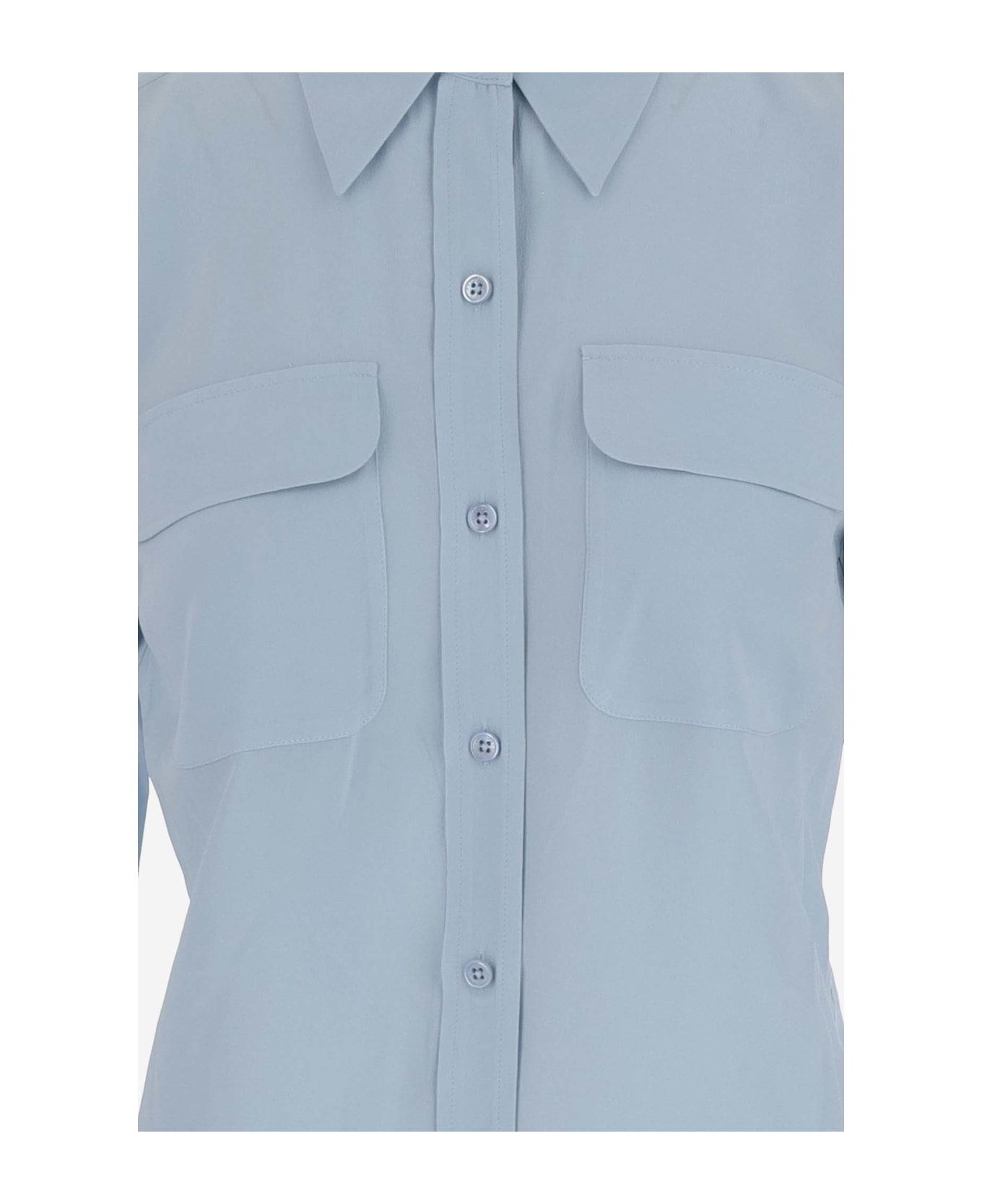 Equipment Silk Shirt - Clear Blue