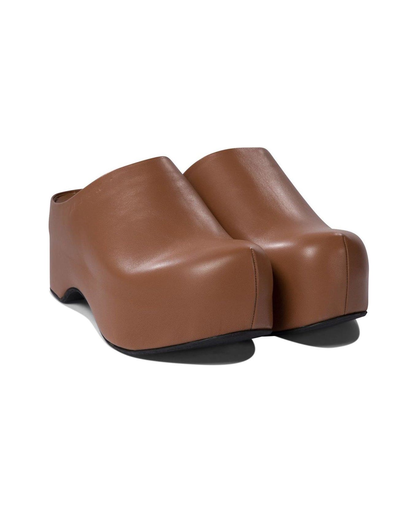 Marni Logo-embossed Slip-on Clogs - WOOD