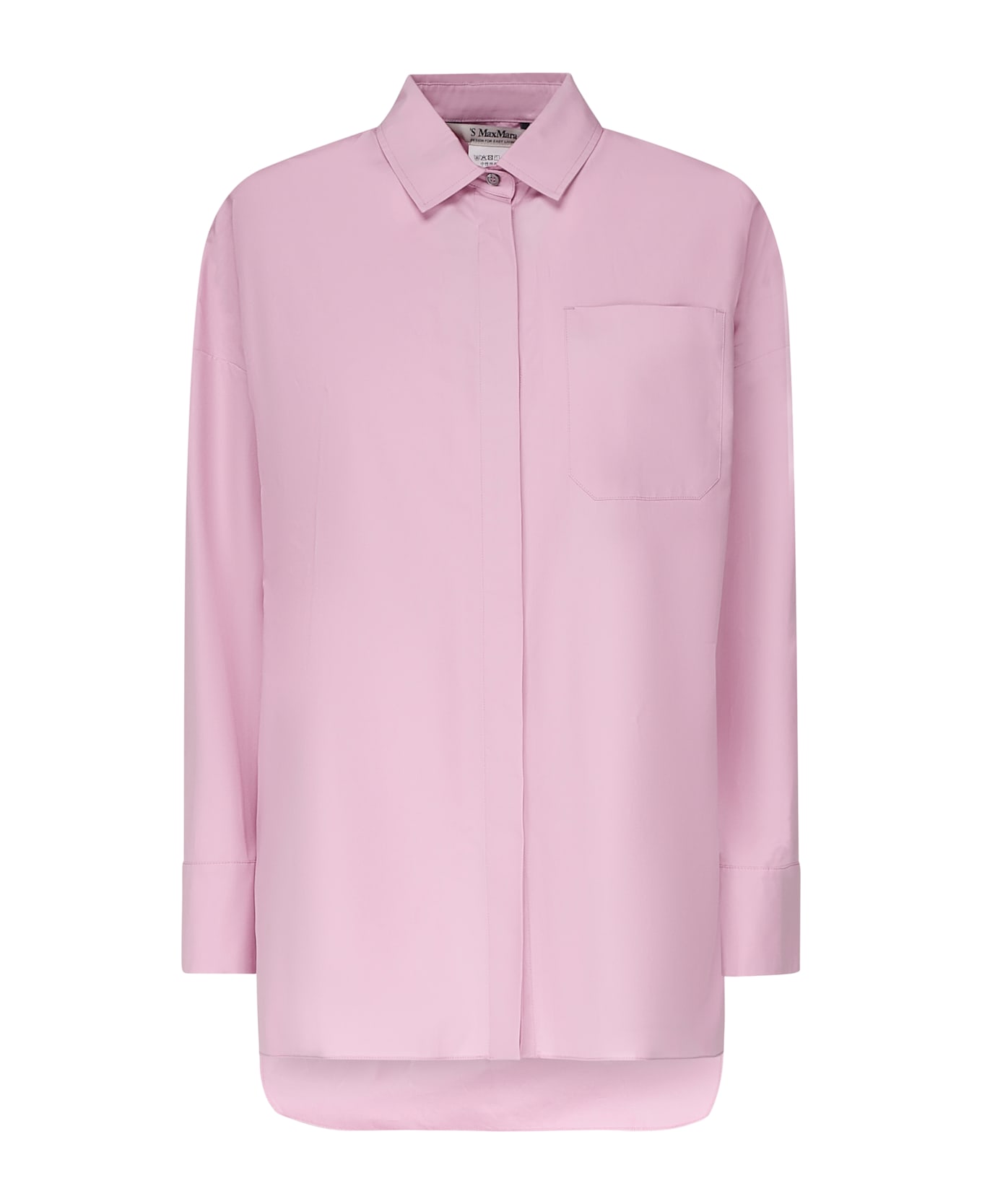 
S Max Mara Straight Poplin Shirt - ROSA ORTENSIA