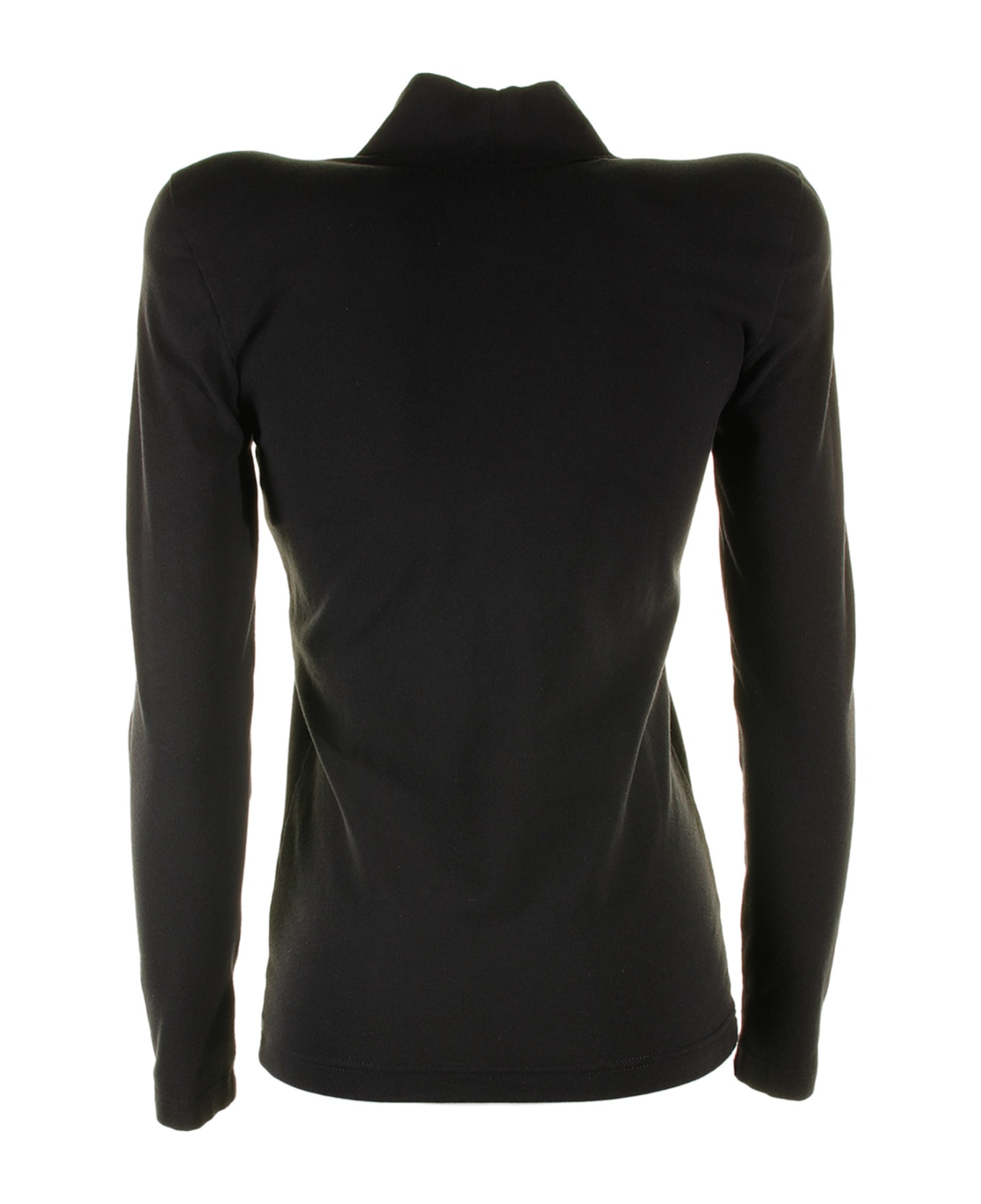 Balenciaga Round Neck Fitted Sweater - BLACK ニットウェア