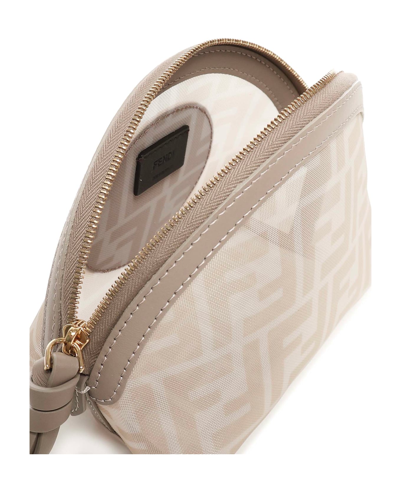 Fendi Pouch Beauty Medium Ff Jacquard - SAND/TAUPE