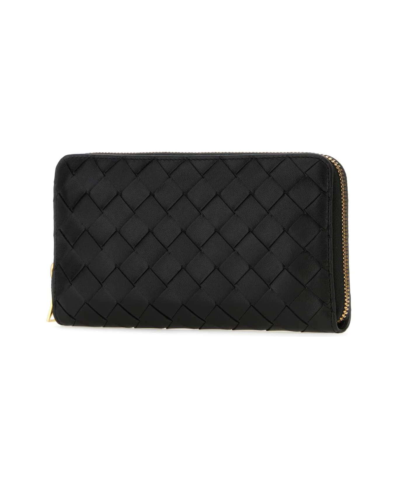 Bottega Veneta Black Nappa Leather Wallet - BLACKGOLD 財布