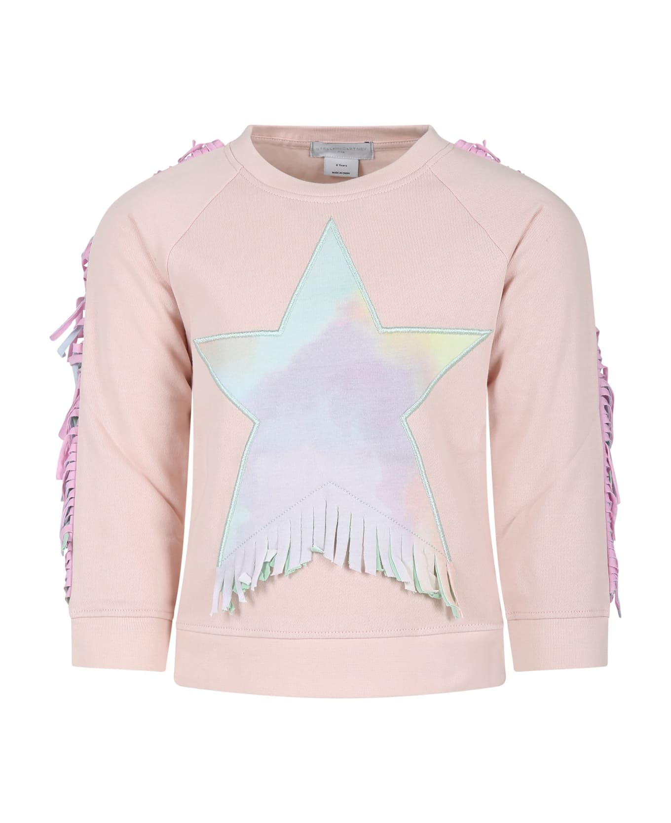 Stella McCartney Kids Pink Sweatshirt For Girl With Star - Pink